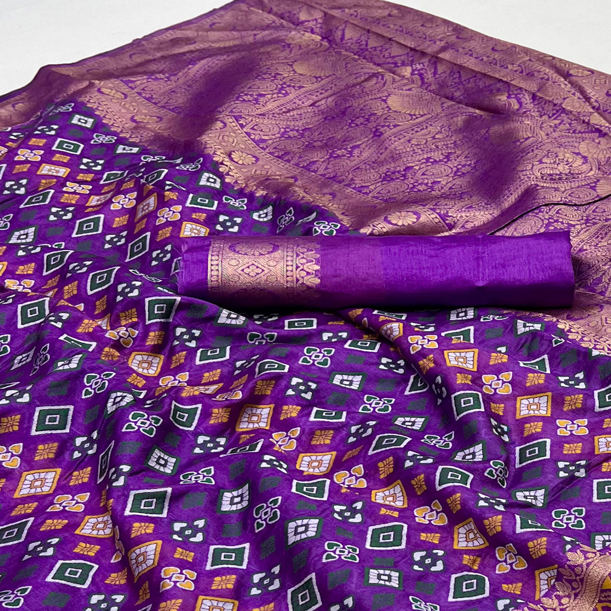 Purple Woven Art Silk Saree