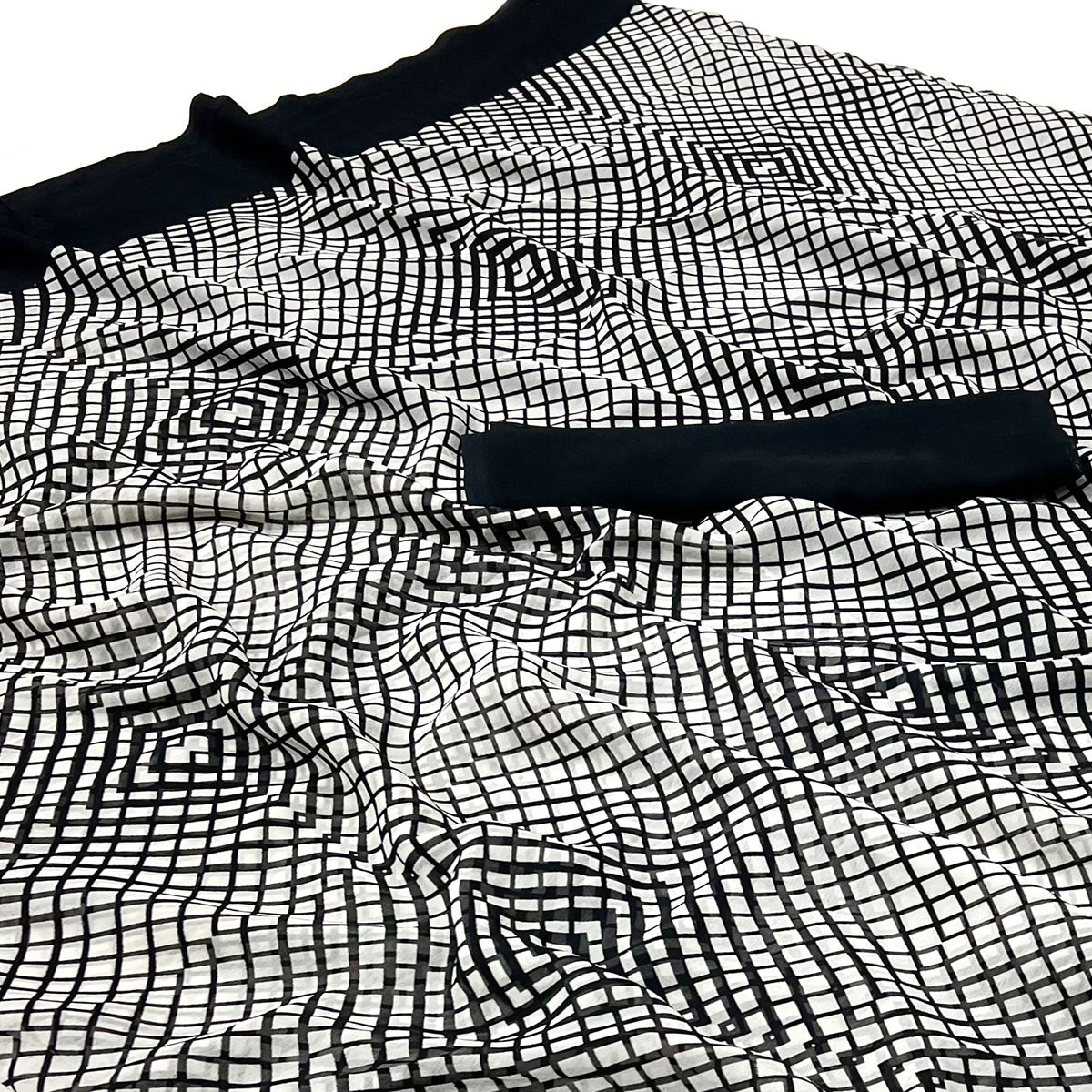 Black & White Printed Georgette Saree