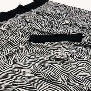 Black & White Striped Printed Georgette Saree