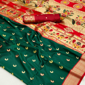 Green Woven Pure Silk Paithani Saree