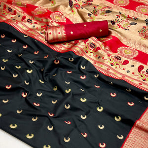 Black Woven Pure Silk Paithani Saree