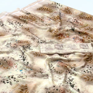 Beige Floral Digital Printed Georgette Saree