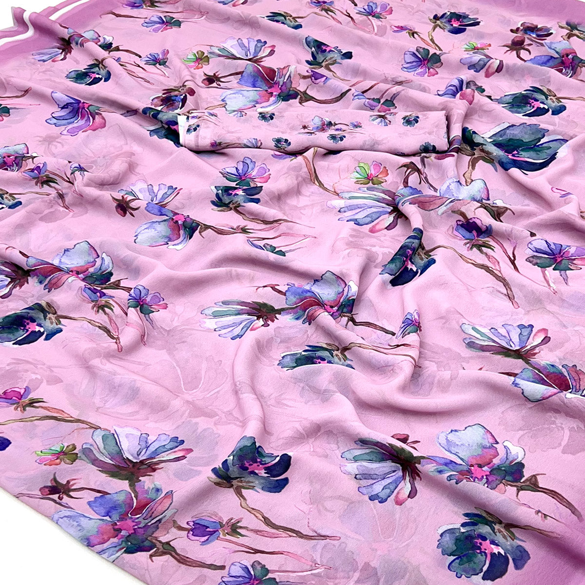 Purple Floral Digital Printed Georgette Saree