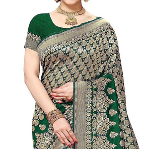 Green Woven Art Silk Saree