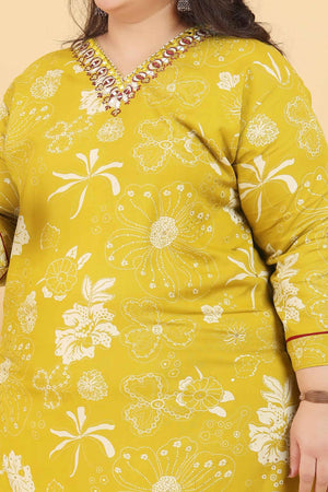 Green Floral Printed Rayon Straight Salwar Suit