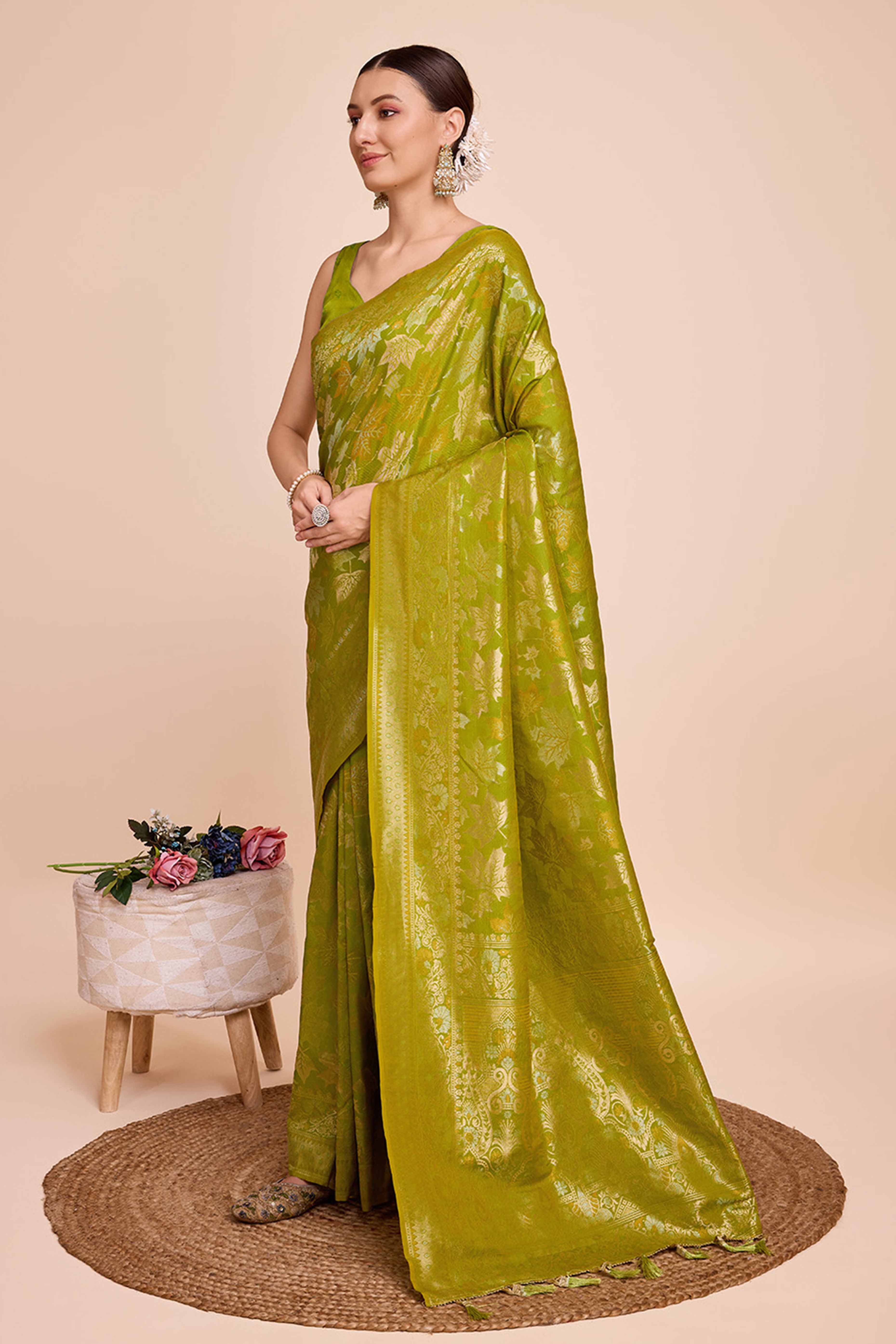 Green Zari Weaving Pure Silk Saree