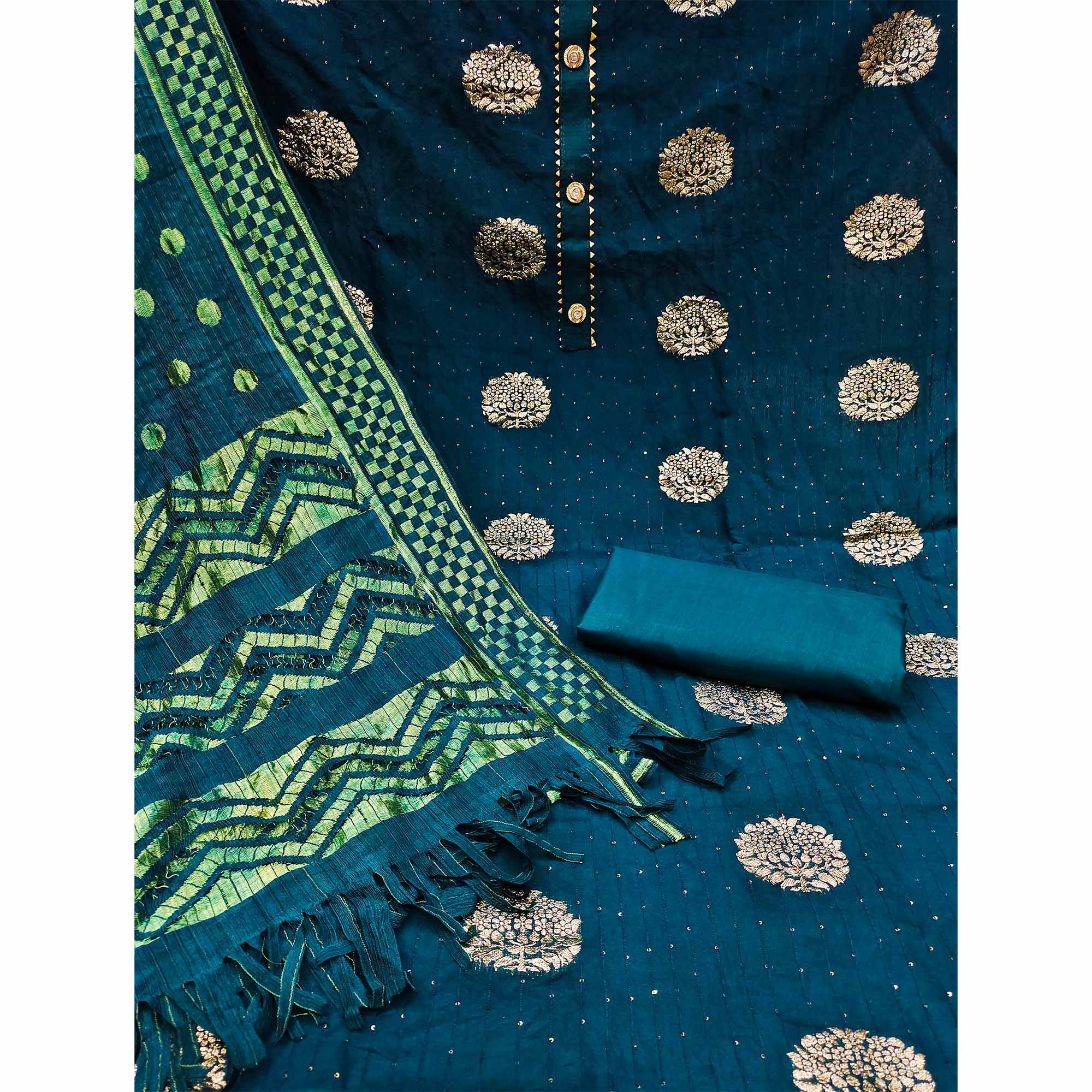 Morpich Woven Jacquard Dress Material