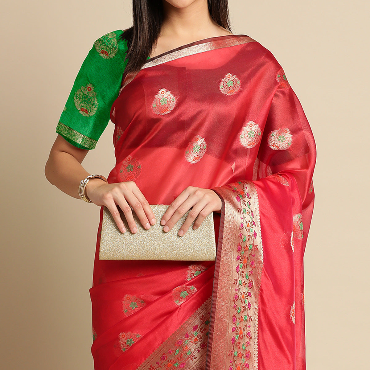 Rani Woven Organza Saree
