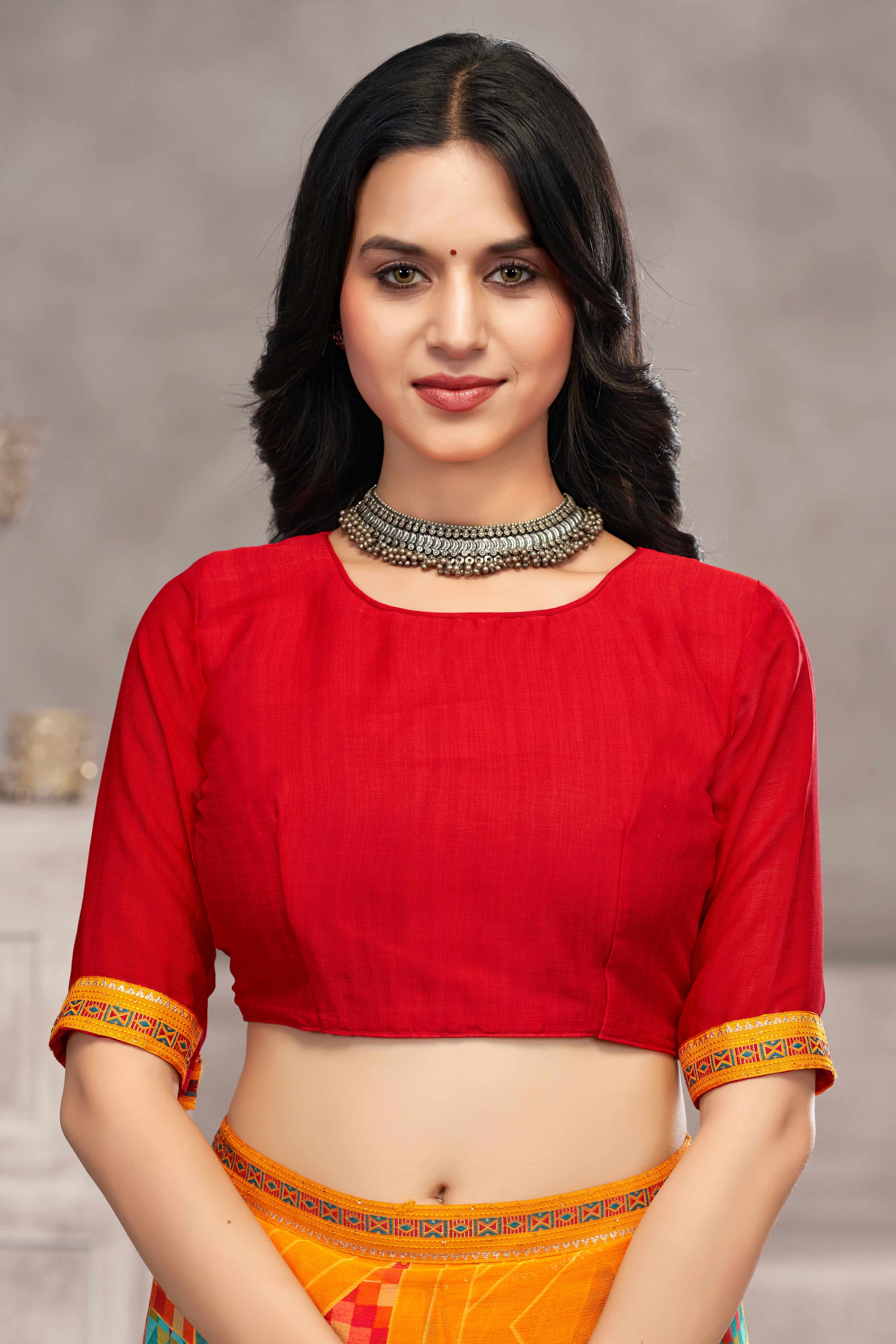 Sophisticated Mustard Chiffon Saree Featuring Digital Print & Graceful Lace Border