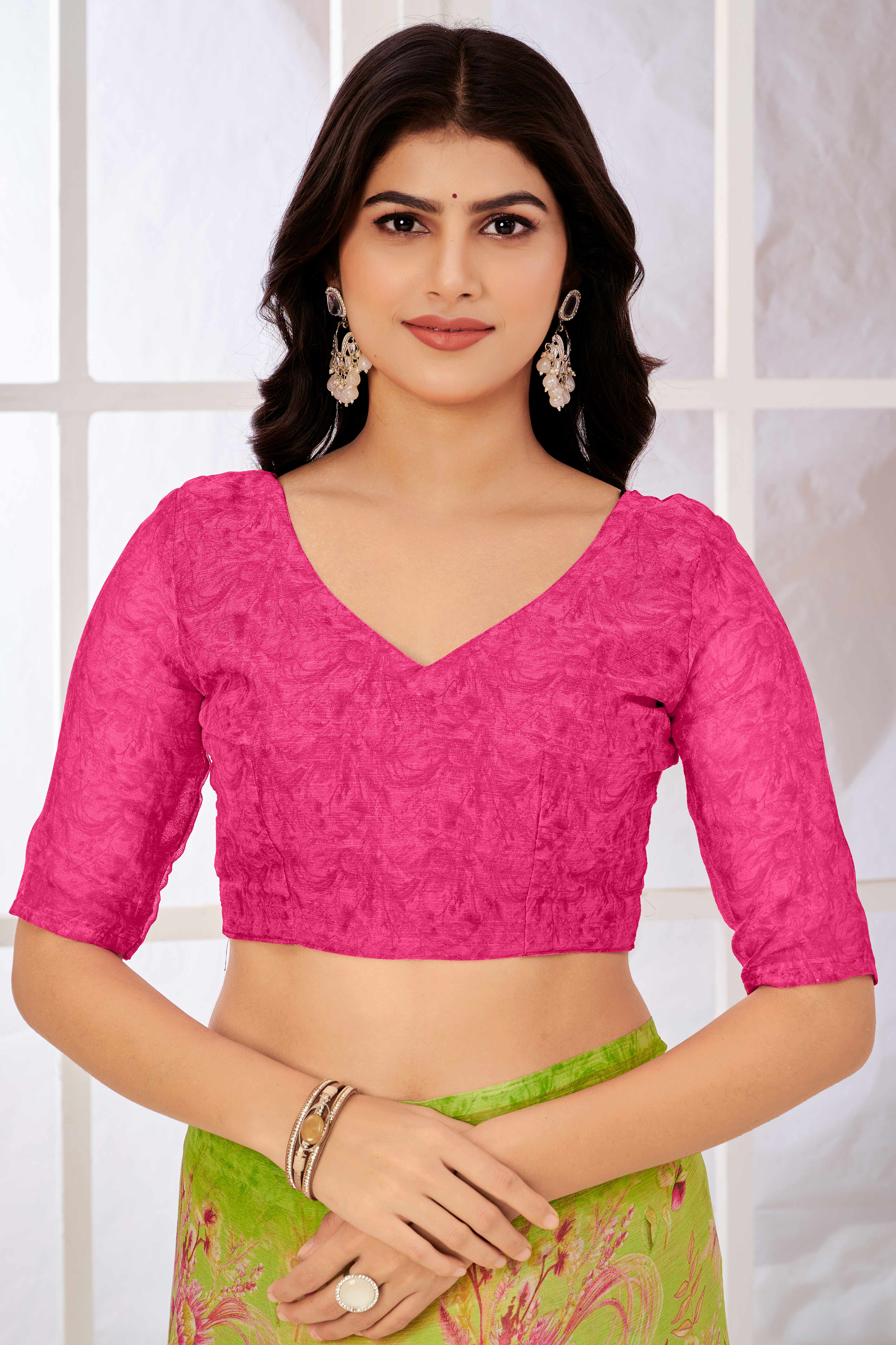 Green Chiffon Saree Embellished With Dreamy Floral Print