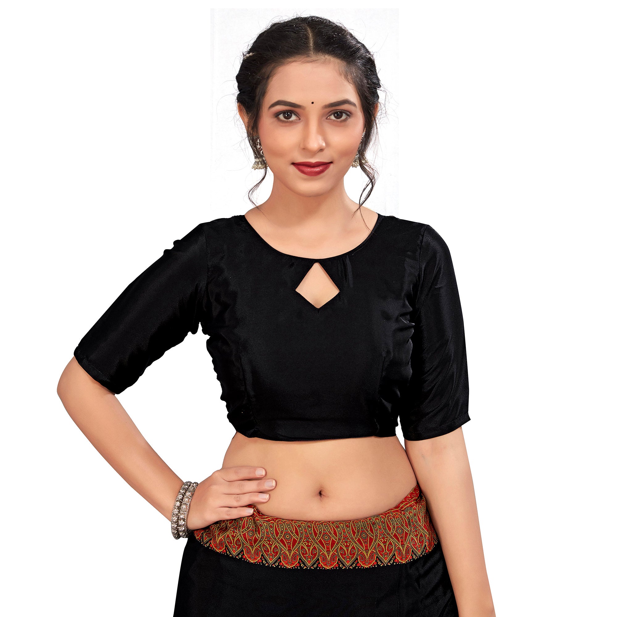 Black Printed Crepe Silk Saree