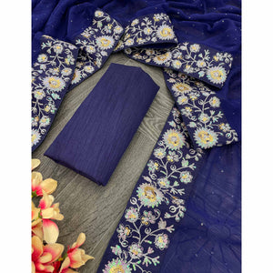 Blue Georgette Saree Featuring Fine Sequin Embroidery for a Glam Look
