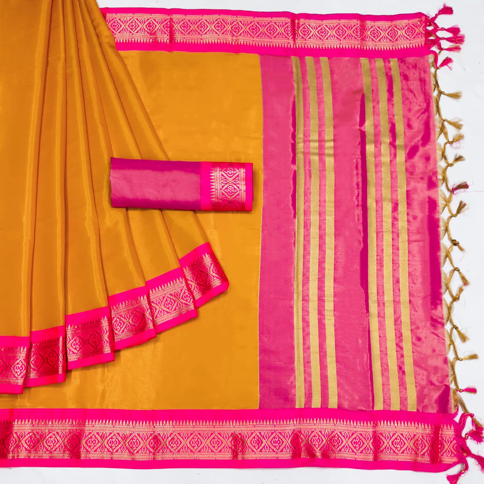 Gold Woven Cotton Silk Saree