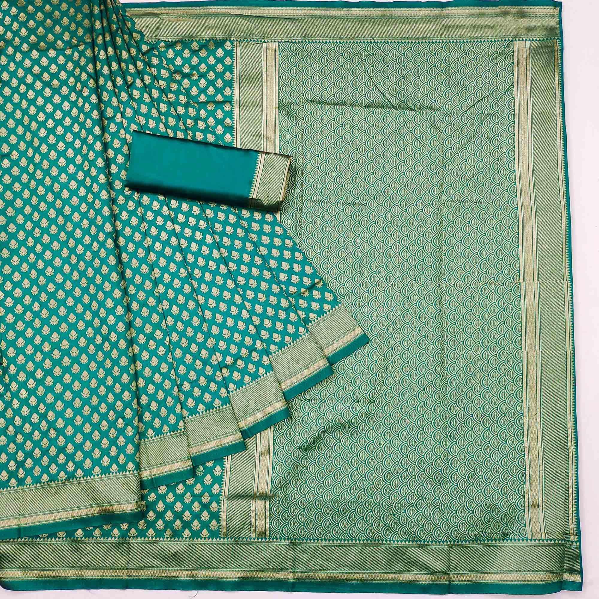 Green Woven Banarasi Silk Saree