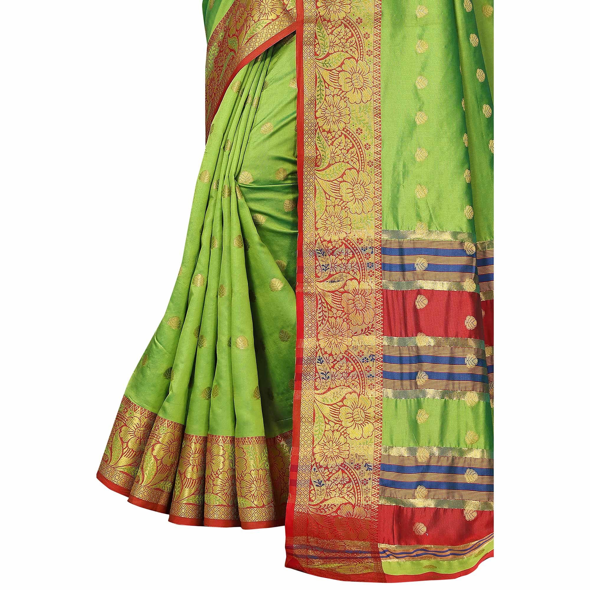 Green Woven Banarasi Silk Saree