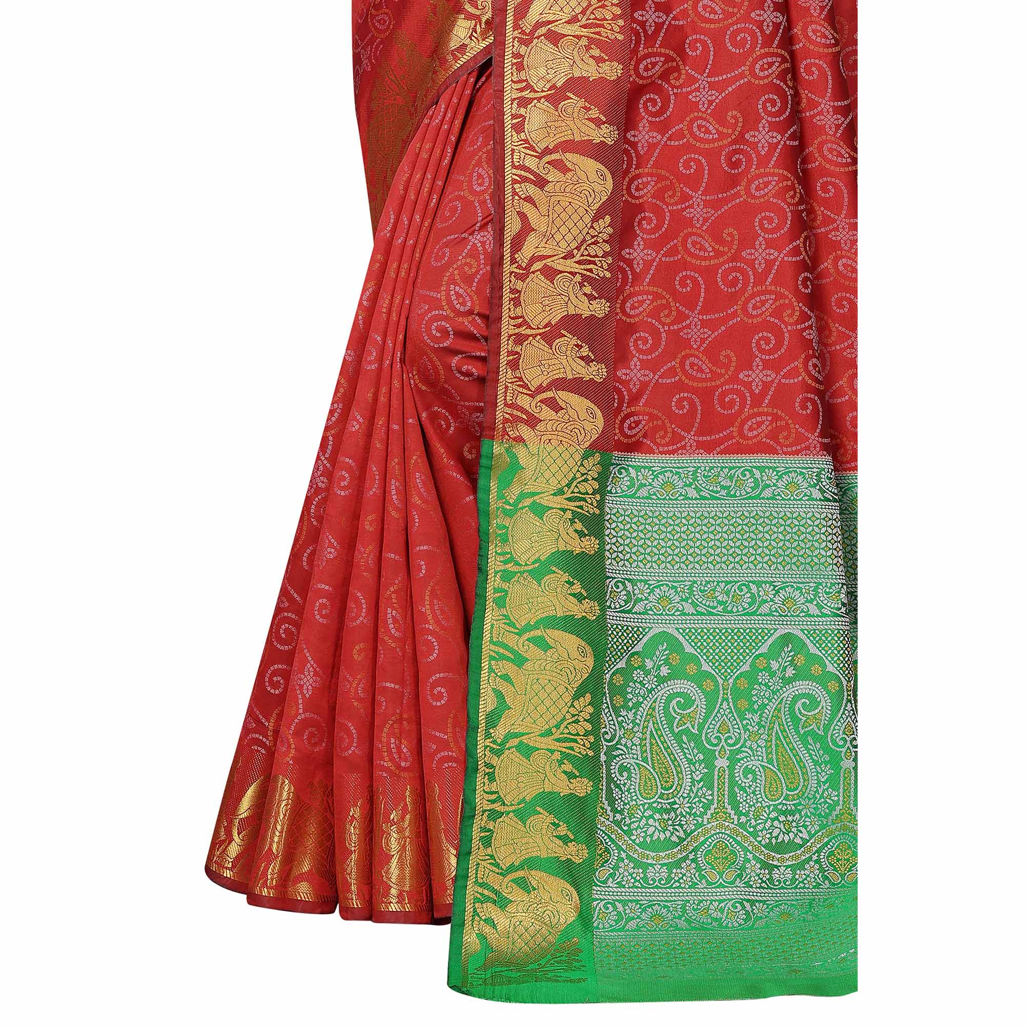 Maroon Woven Banarasi Silk Saree