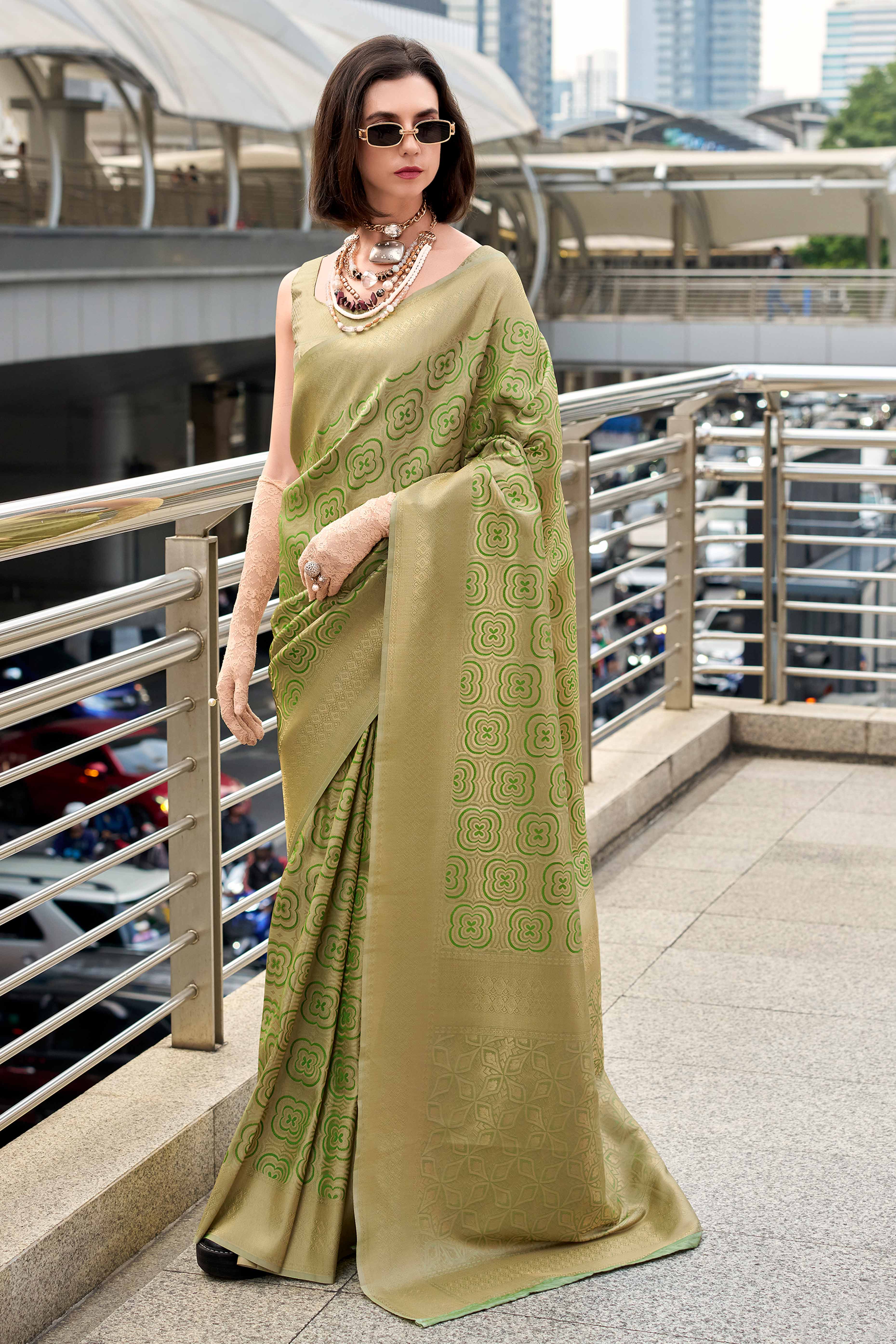 Green Zari Woven Kanjivaram Silk Saree