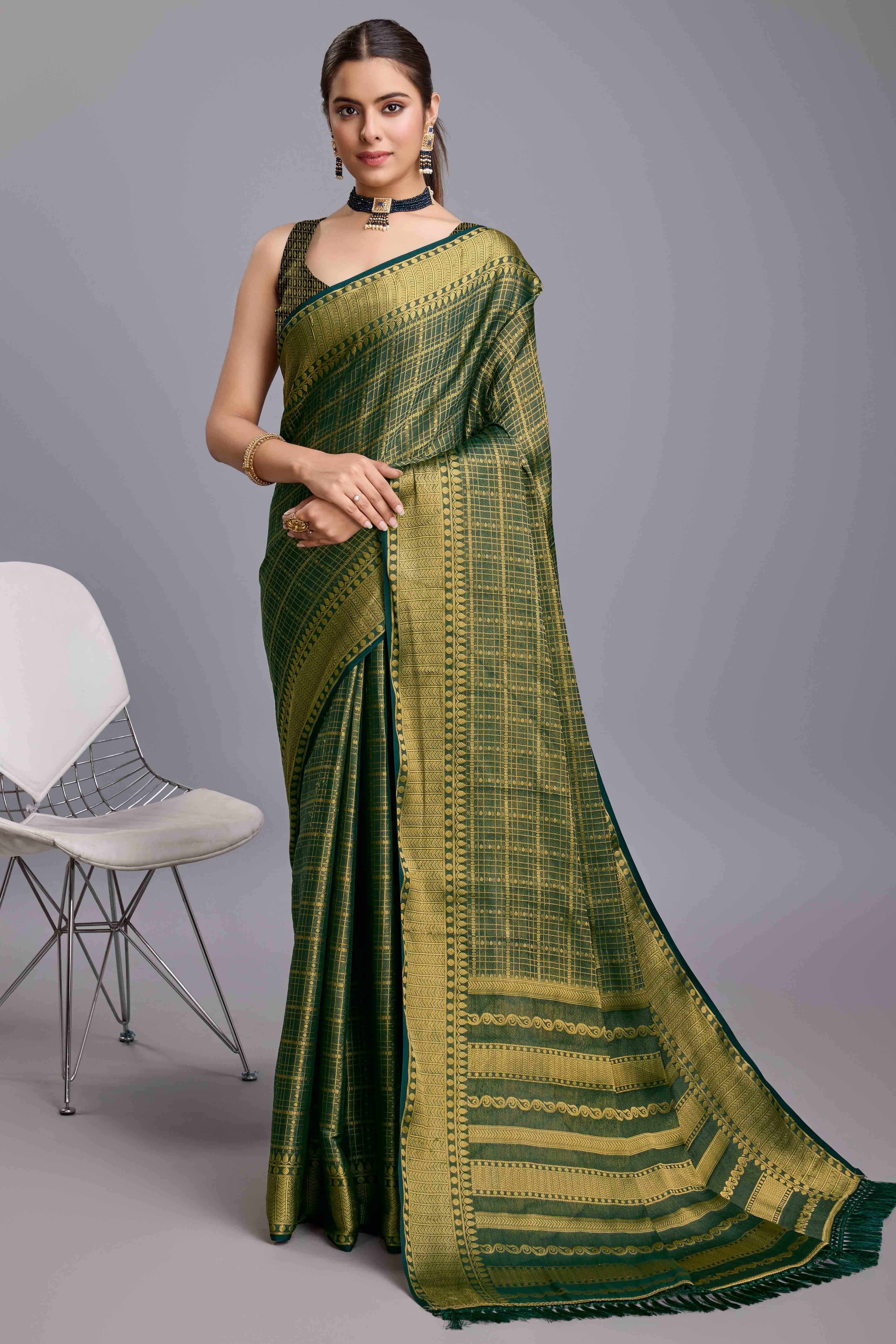 Green Brocade Zari Weaving Mysore Silk Saree