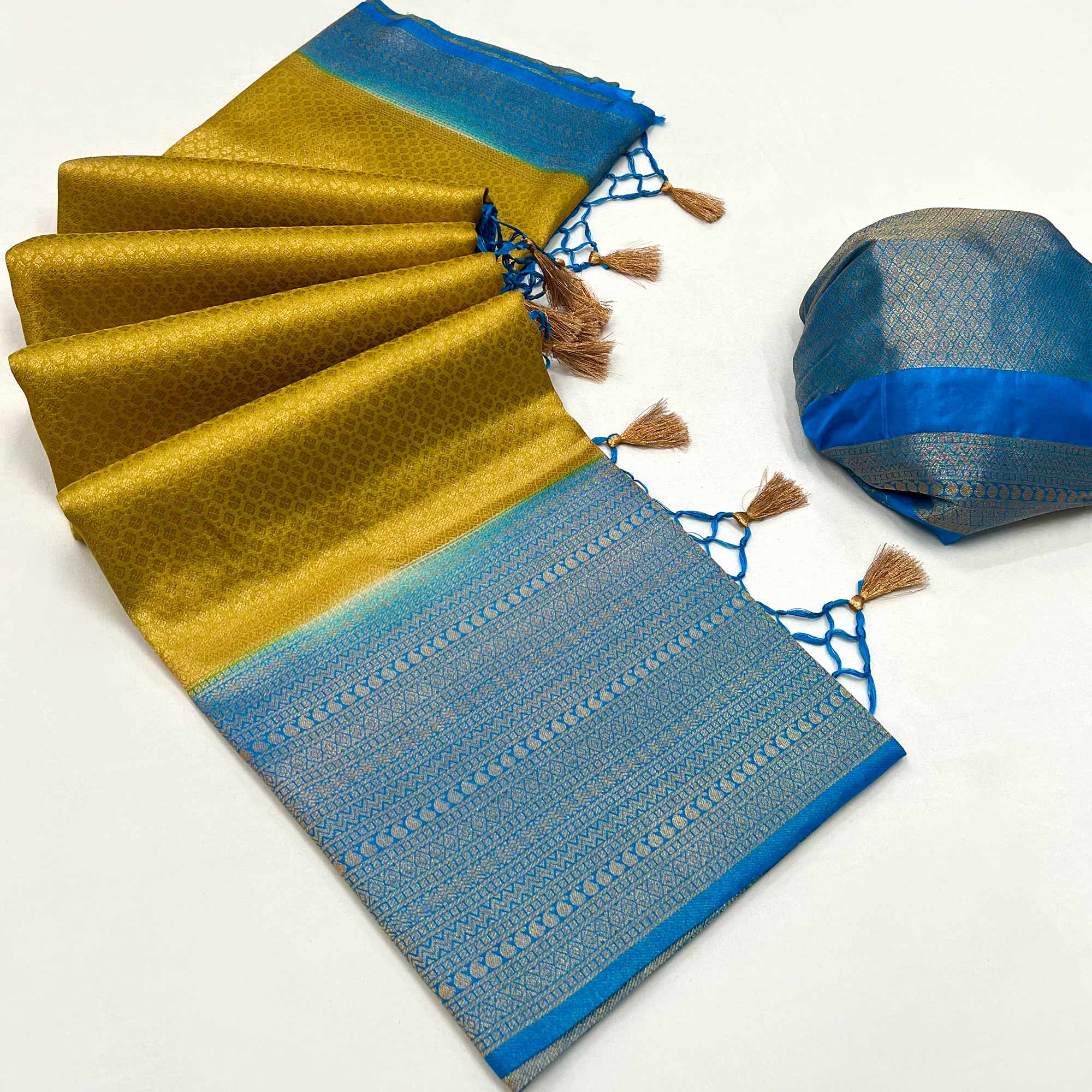 Mustard Woven Art Silk Saree