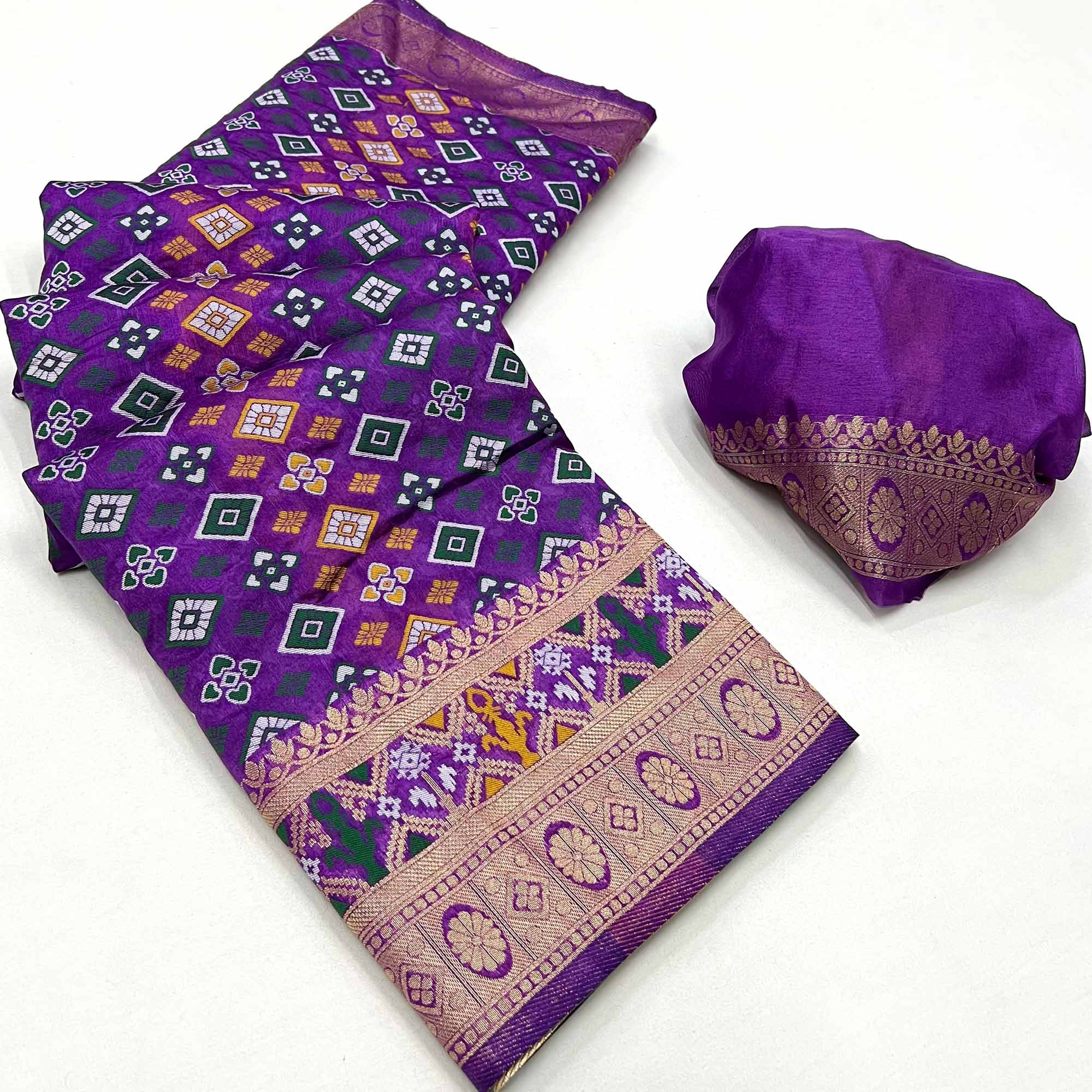 Purple Woven Art Silk Saree