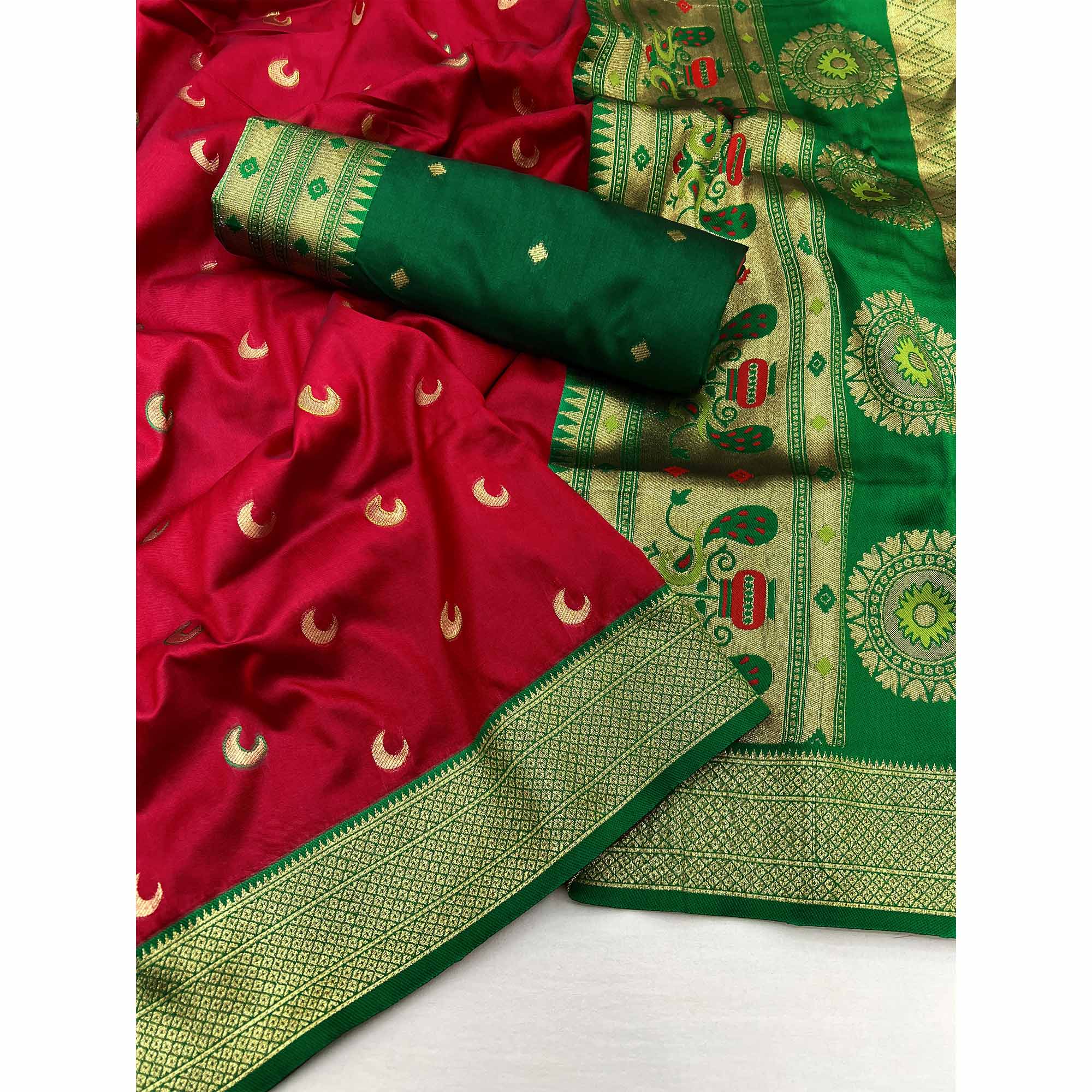 Maroon Woven Pure Silk Paithani Saree