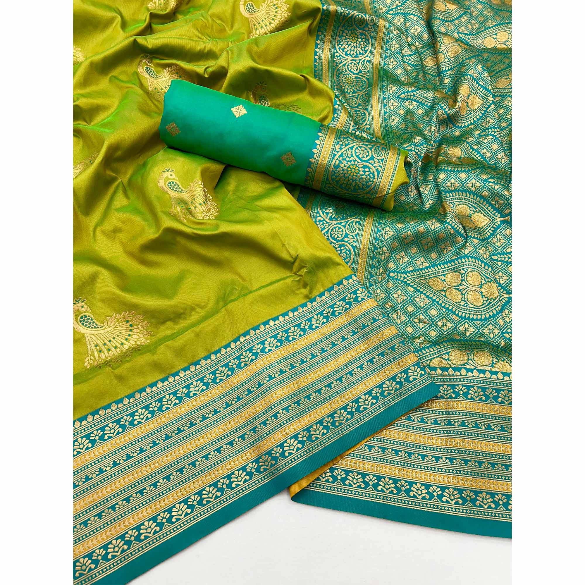 Green Woven Pure Silk Saree