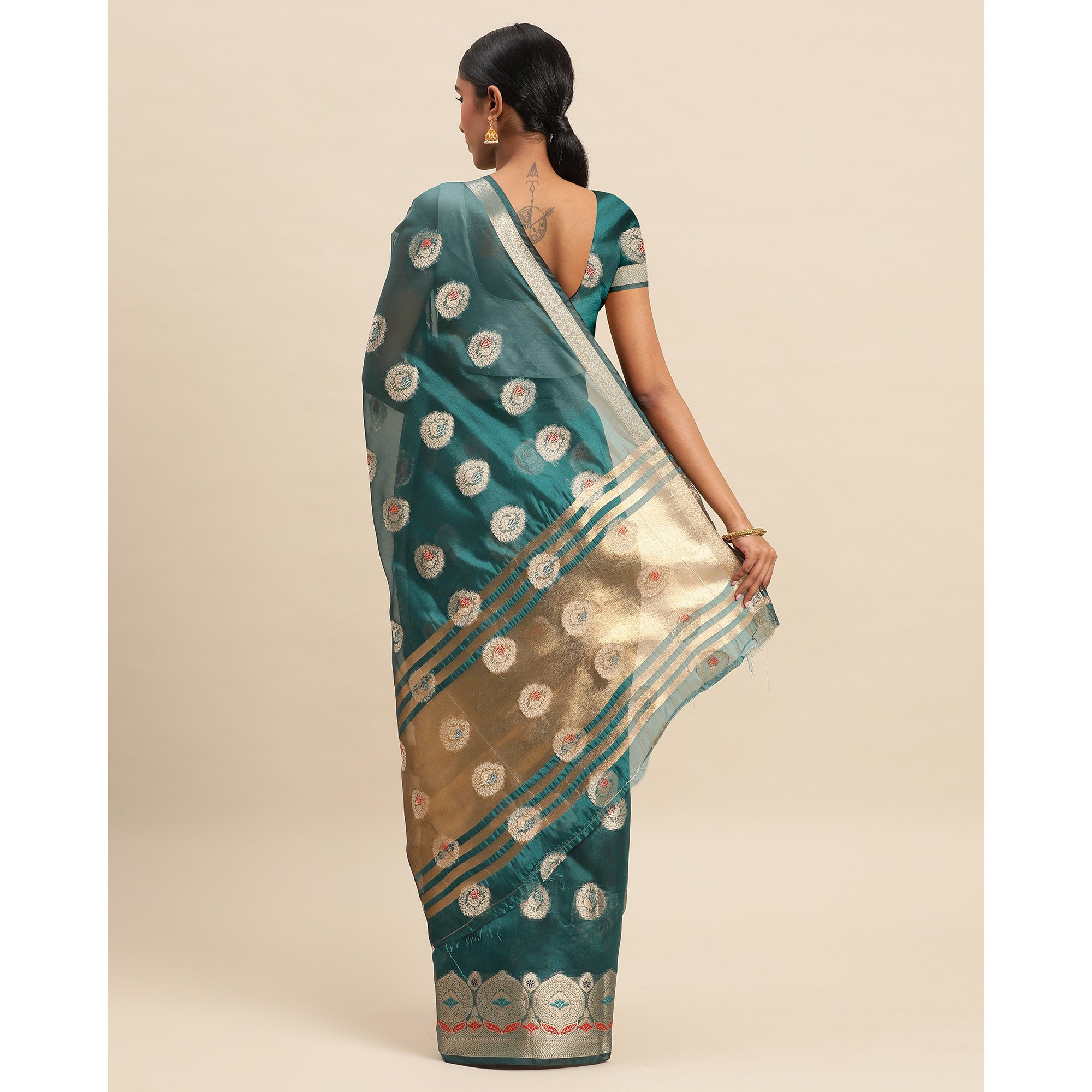 Rama Woven Organza Saree