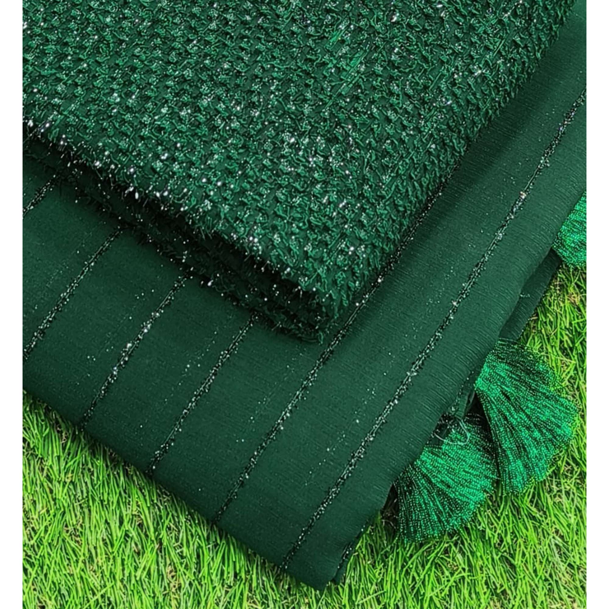 Green Woven Chiffon Saree with Tassels