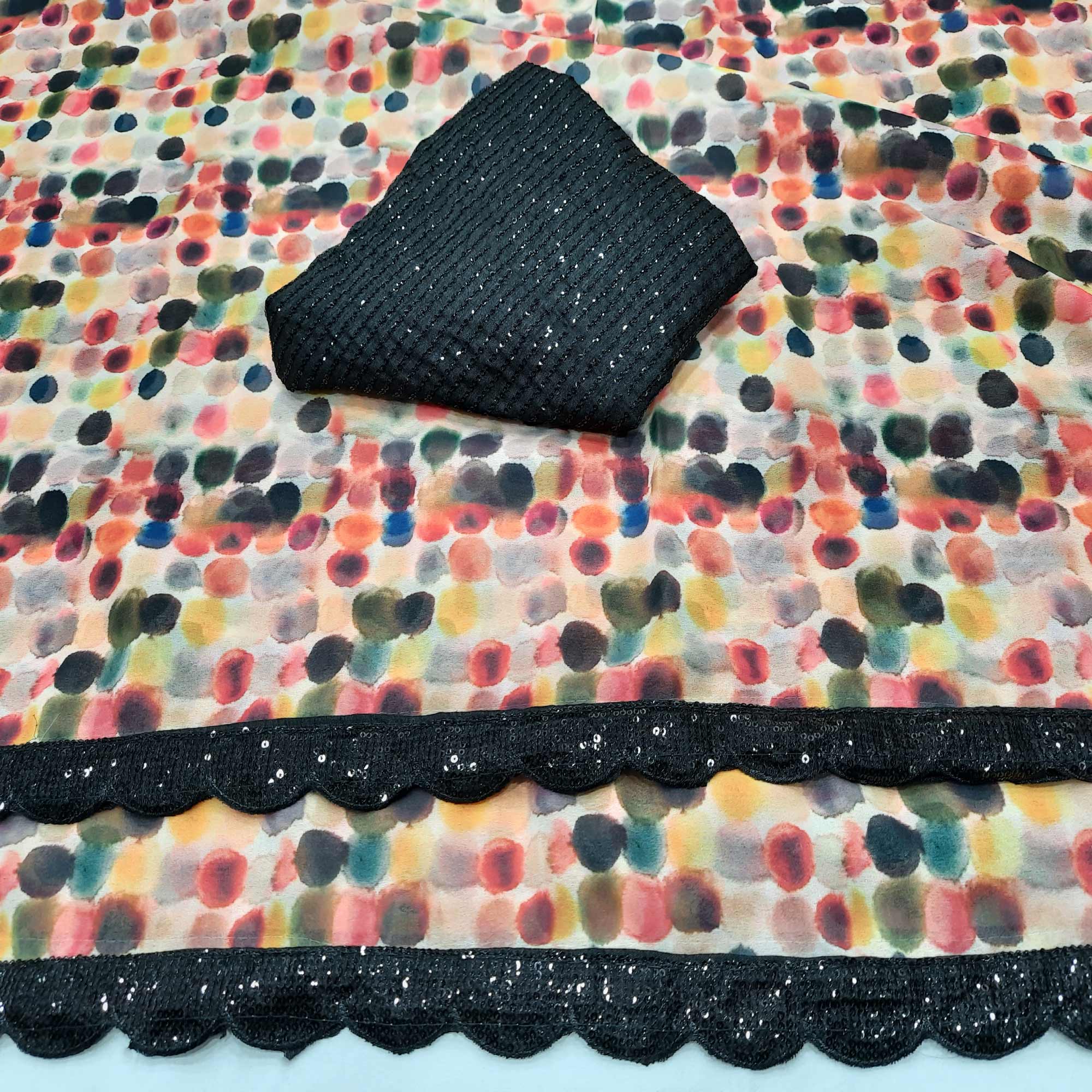 Multicolor Digital Printed Georgette Saree