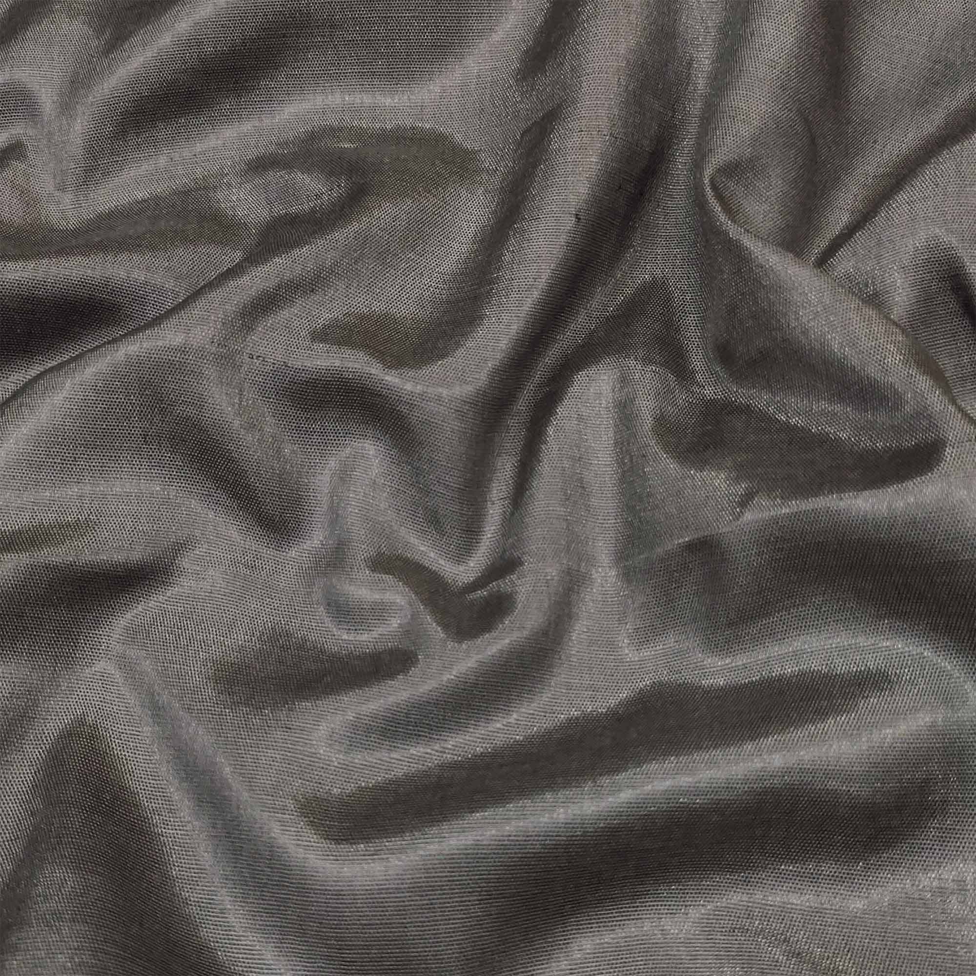 Grey Woven Banarasi Silk Dress Material