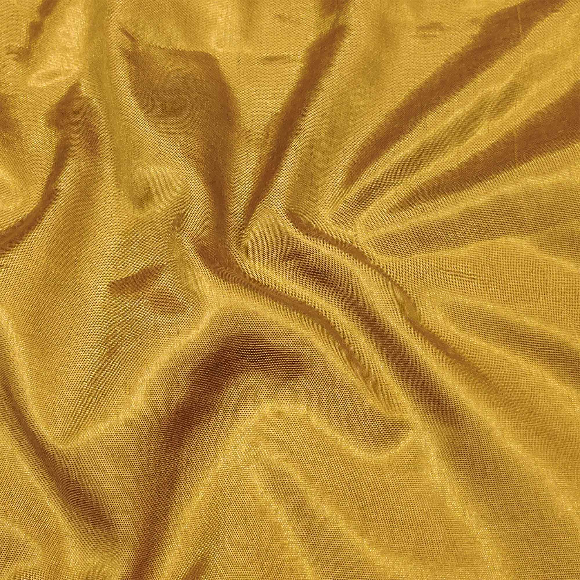 Mustard Woven Banarasi Silk Dress Material