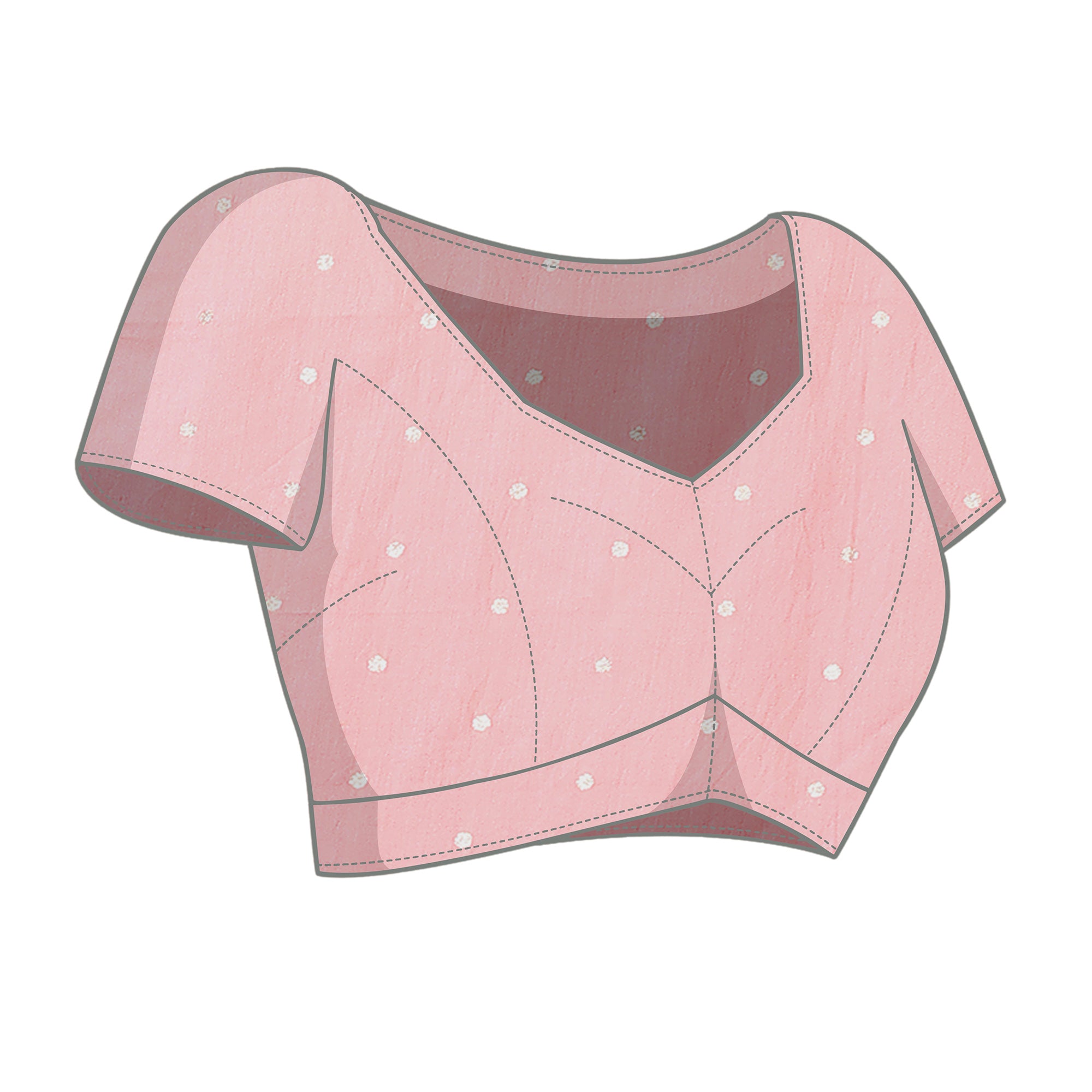 Peach Geometric Printed Vichitra Silk Saree