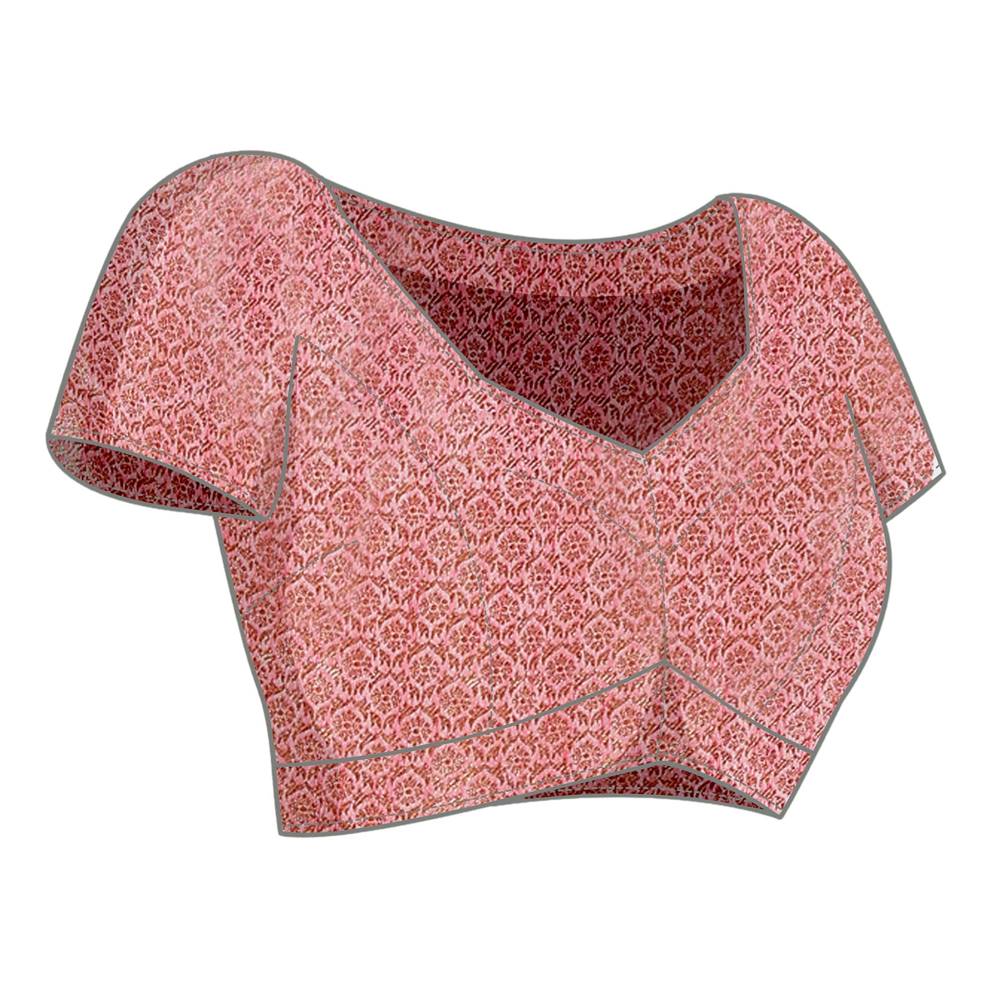 Pink Floral Woven Banarasi Silk Saree