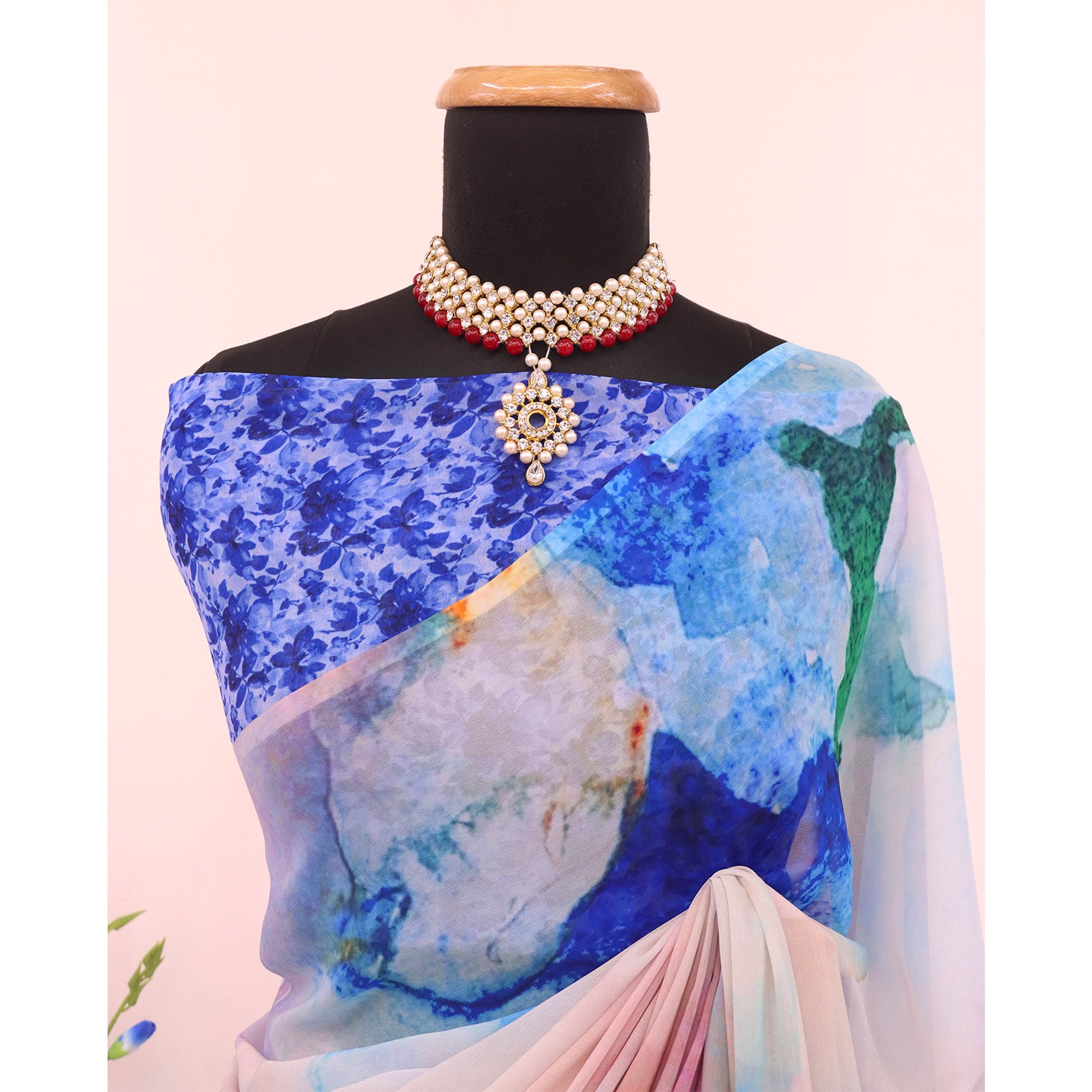 Multicolor Digital Printed Georgette Saree