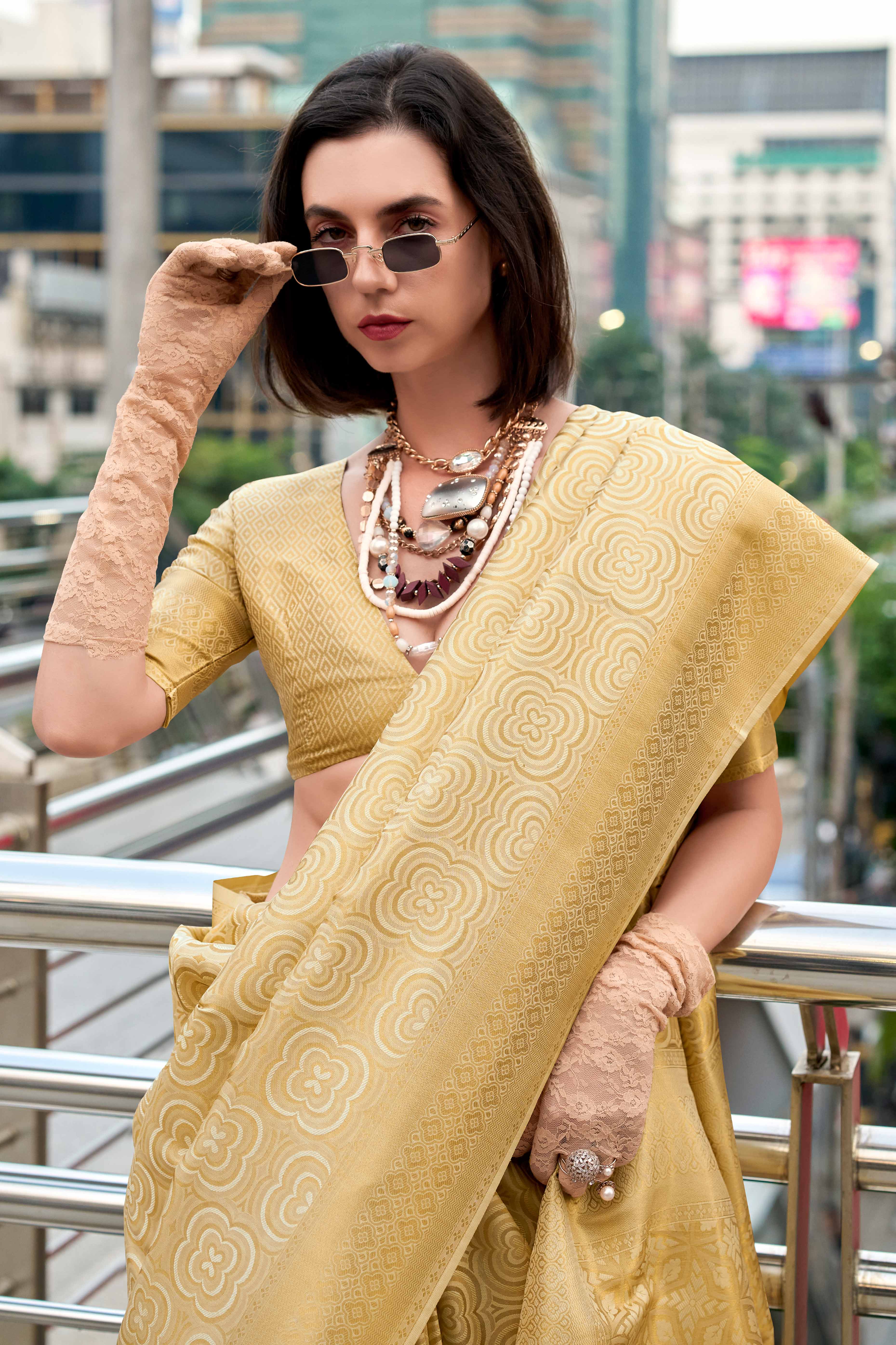 Gold Zari Woven Kanjivaram Silk Saree