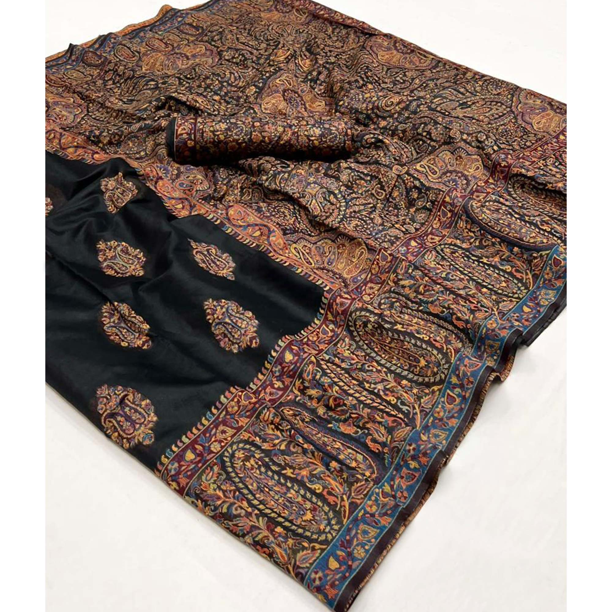 Black Woven Chanderi Silk Saree