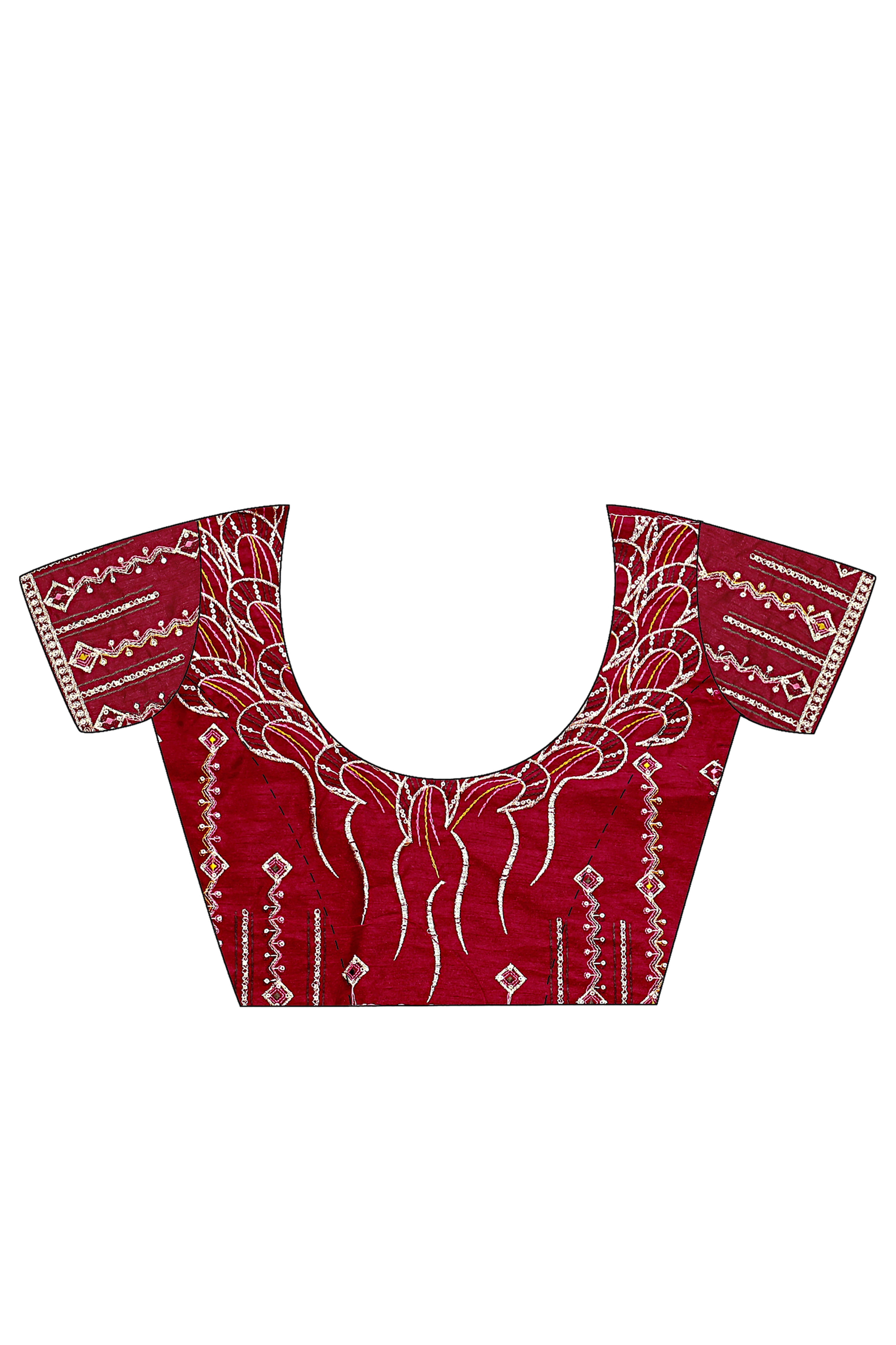 Mehendi Green Floral Printed Saree in Jacquard Weave with Zari Detailing