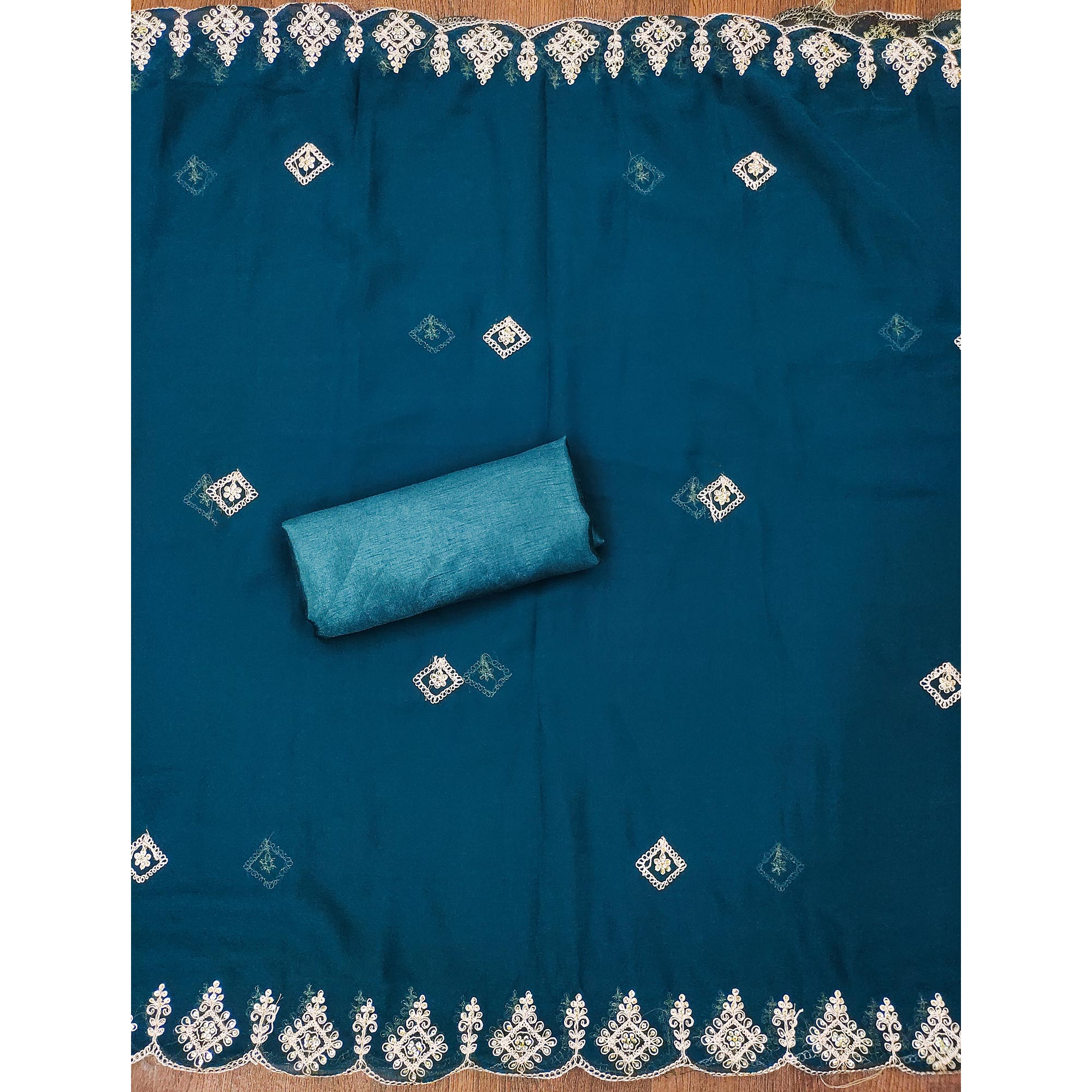 Morpich Sequins Embroidered Georgette Dress Material