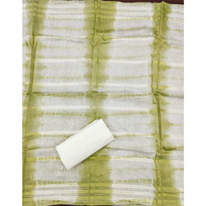 Green Floral Sequins Embroidered Cotton Silk Dress Material