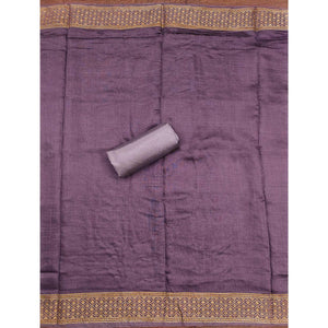 Purple Floral Sequins Embroidered Cotton Silk Dress Material