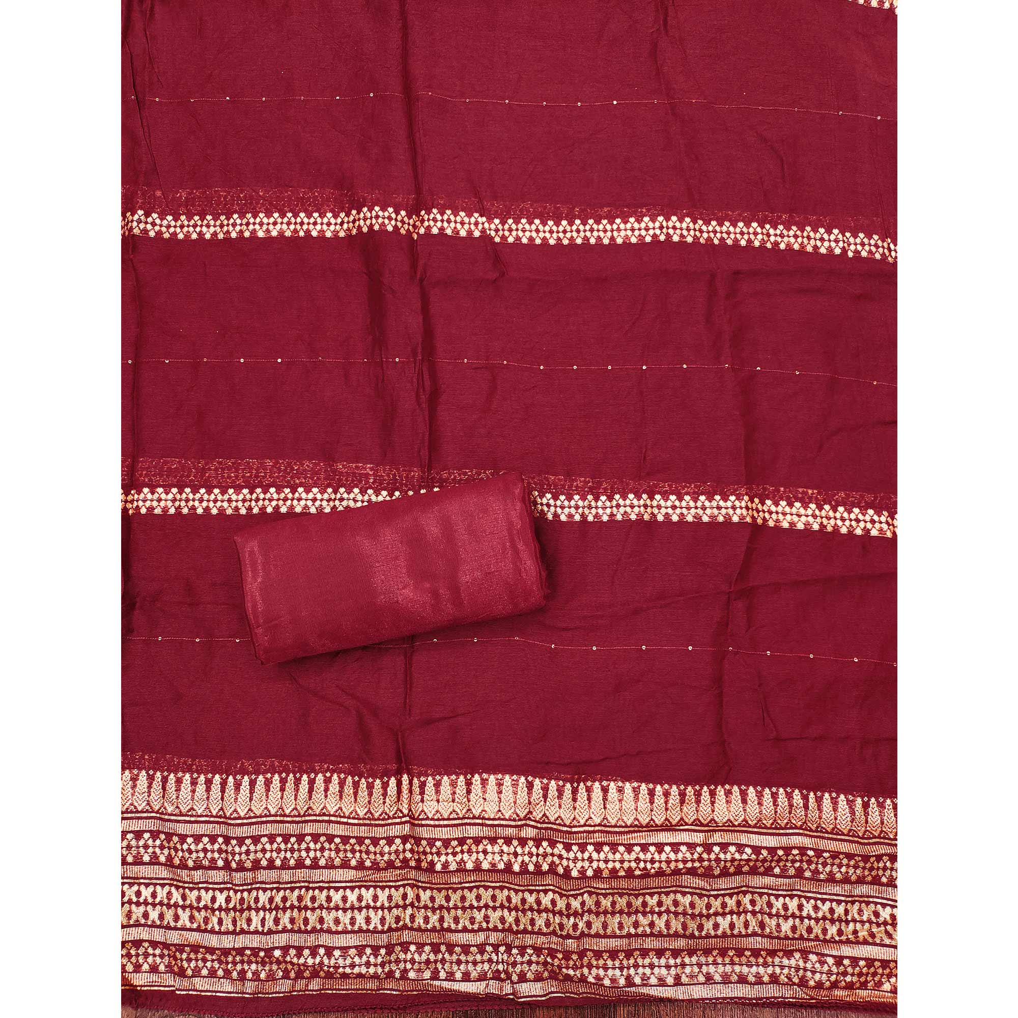 Festive Black Chanderi Silk Suit Material with Detailed Zari Weaving and Hand Embroidery