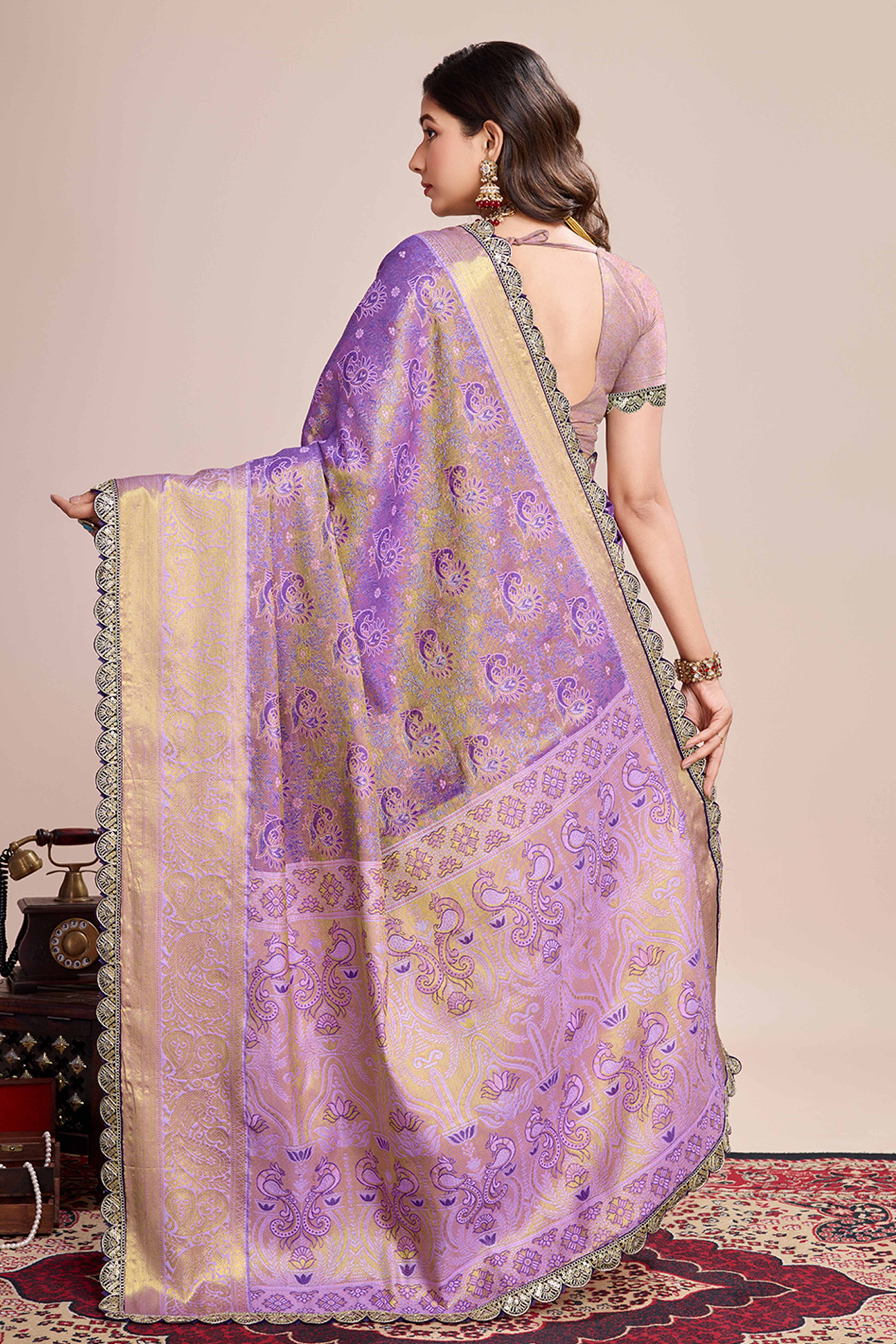 Purple Zari Weaving Kanjivaram Silk Saree