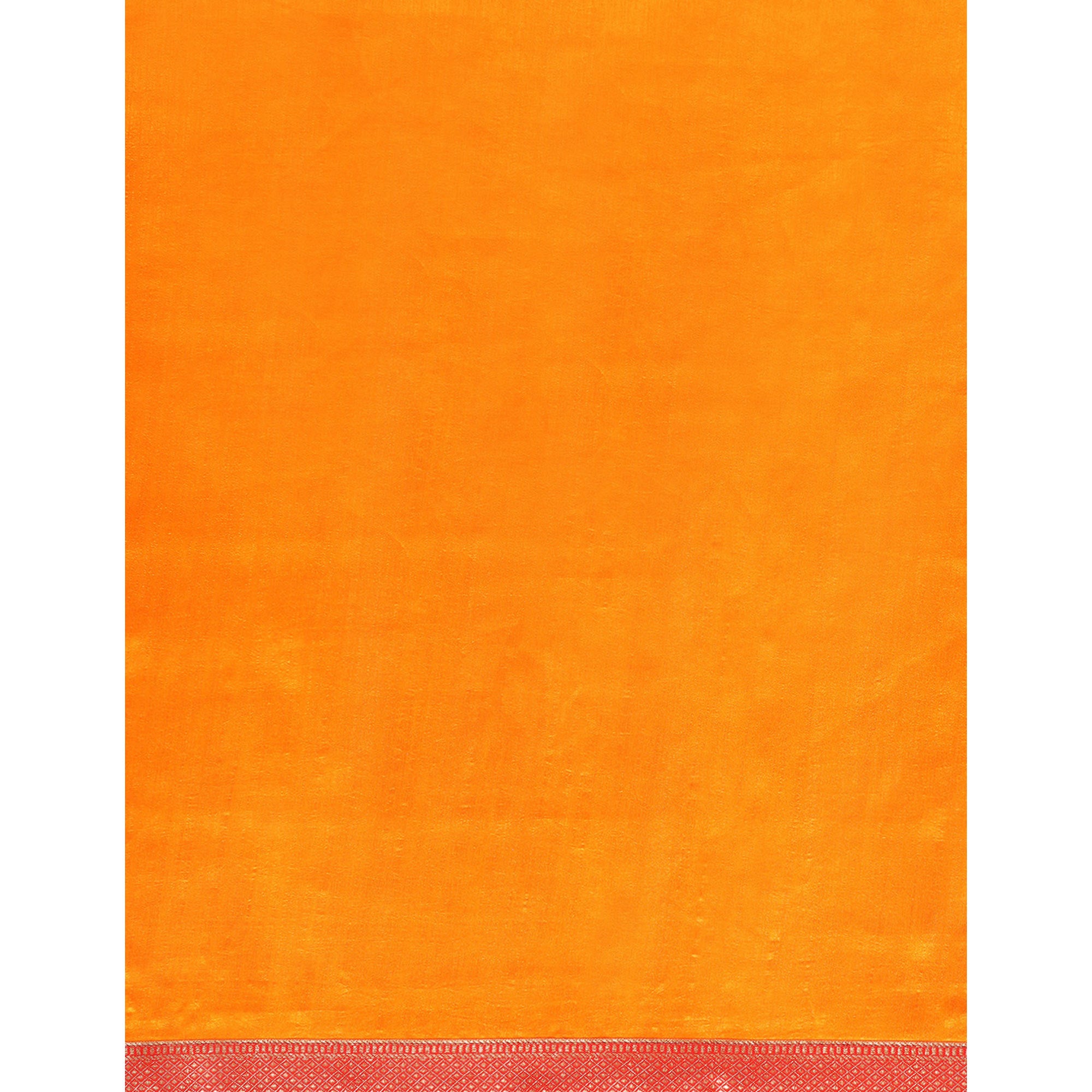 Mustard Solid Vichitra Silk Saree With Fancy Zari Border