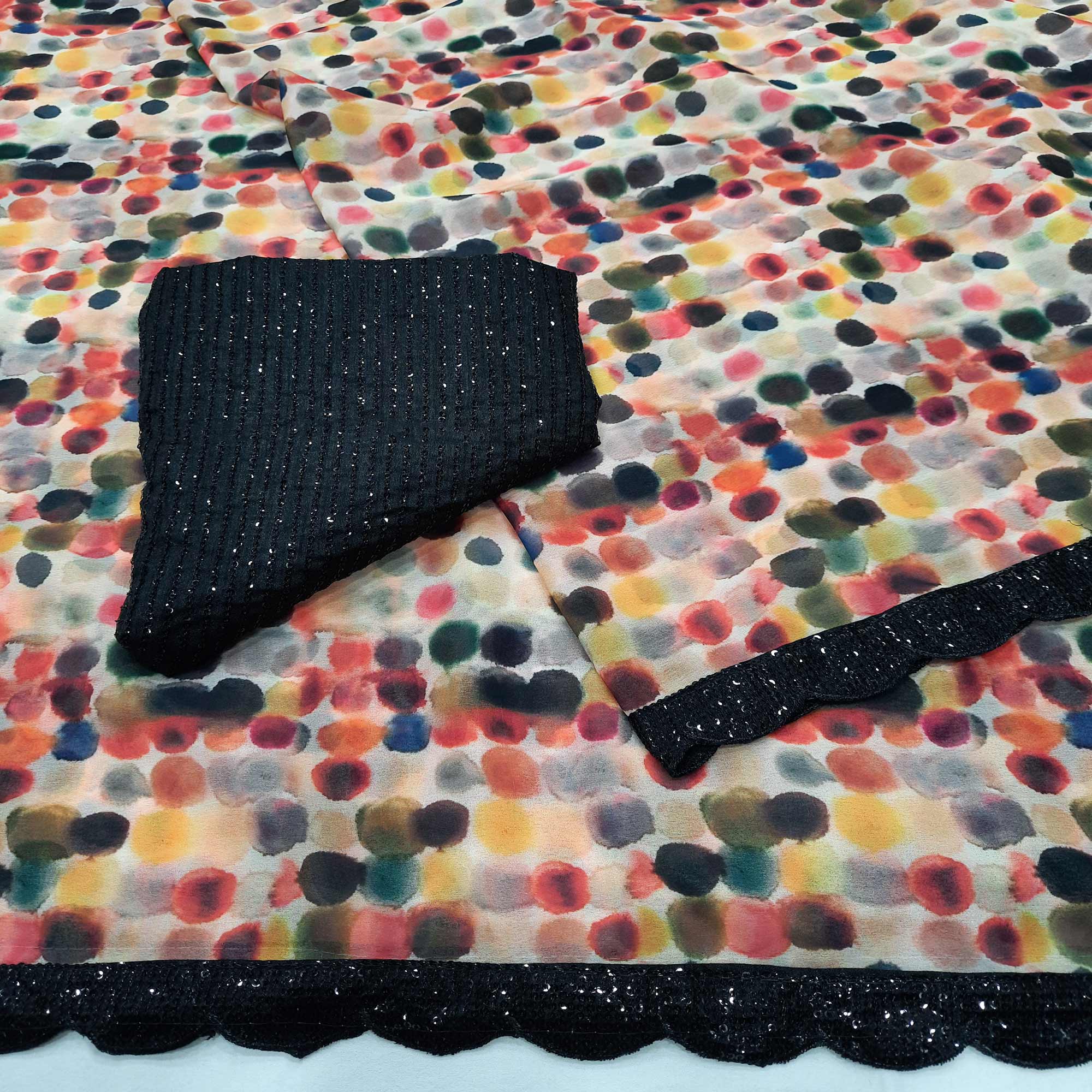 Multicolor Digital Printed Georgette Saree