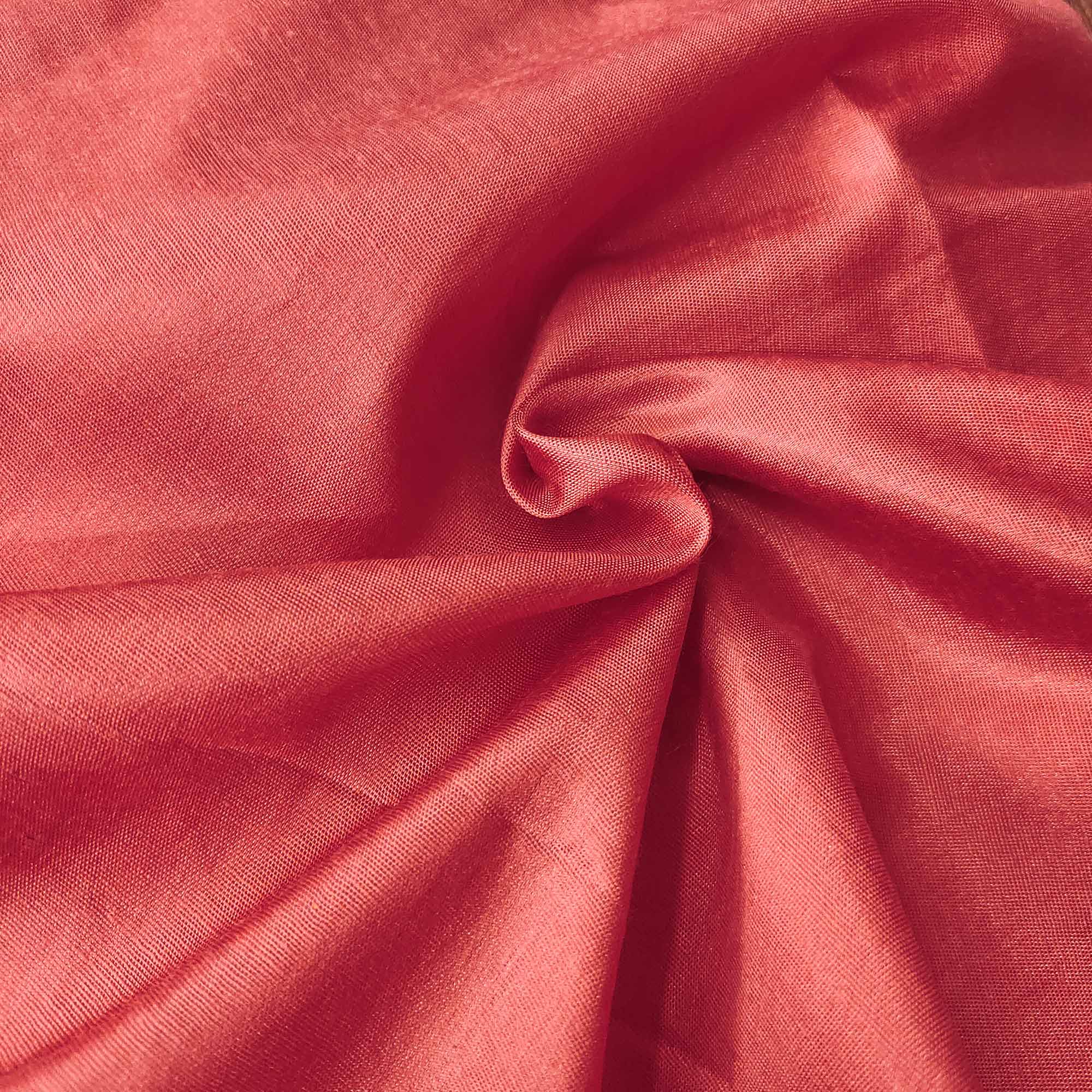 Peach Printed With Hand Embroidered Chanderi Silk Dress Material