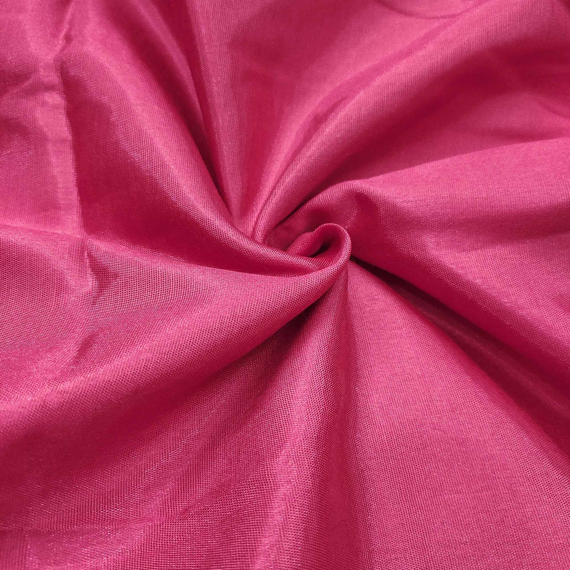 Pink Printed With Hand Embroidered Chanderi Silk Dress Material