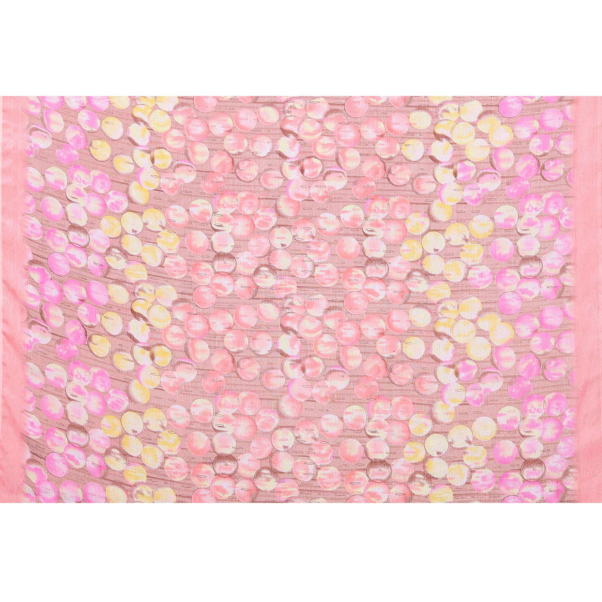 Peach Geometric Printed Vichitra Silk Saree