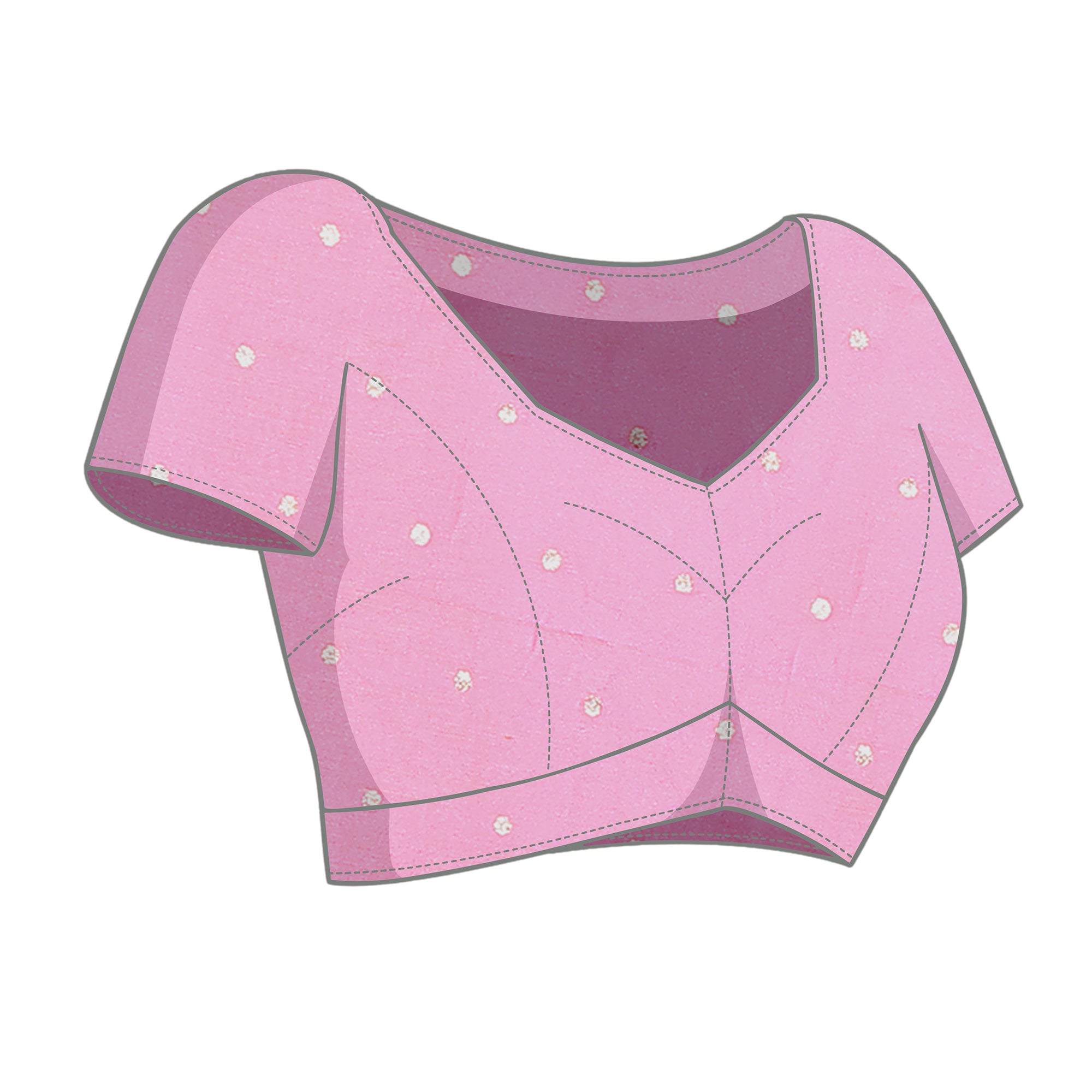 Pink Geometric Printed Vichitra Silk Saree