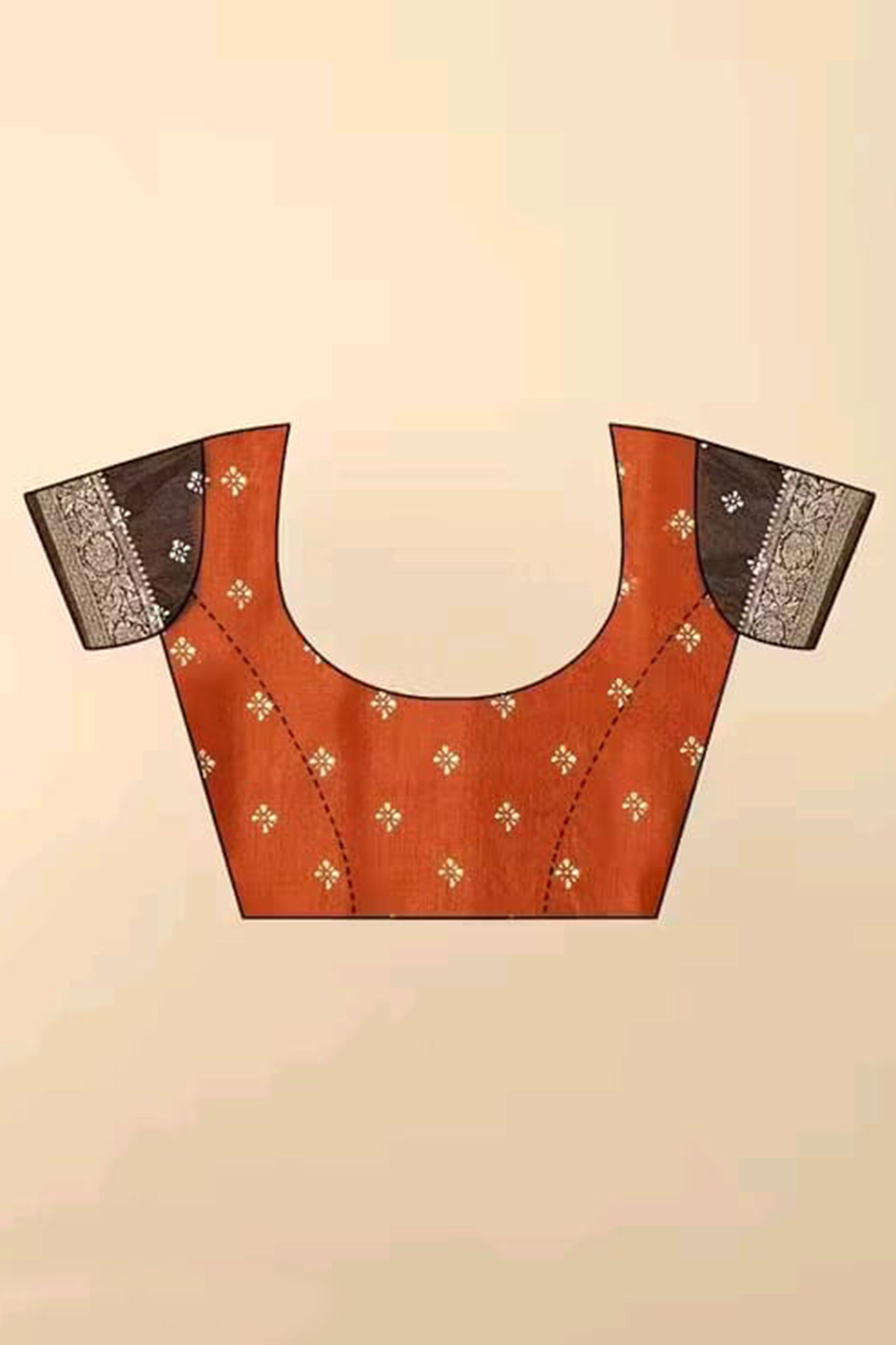 Exclusive Brown Batik Printed Saree in Soft Dola Silk Fabric with Intricate Detailing