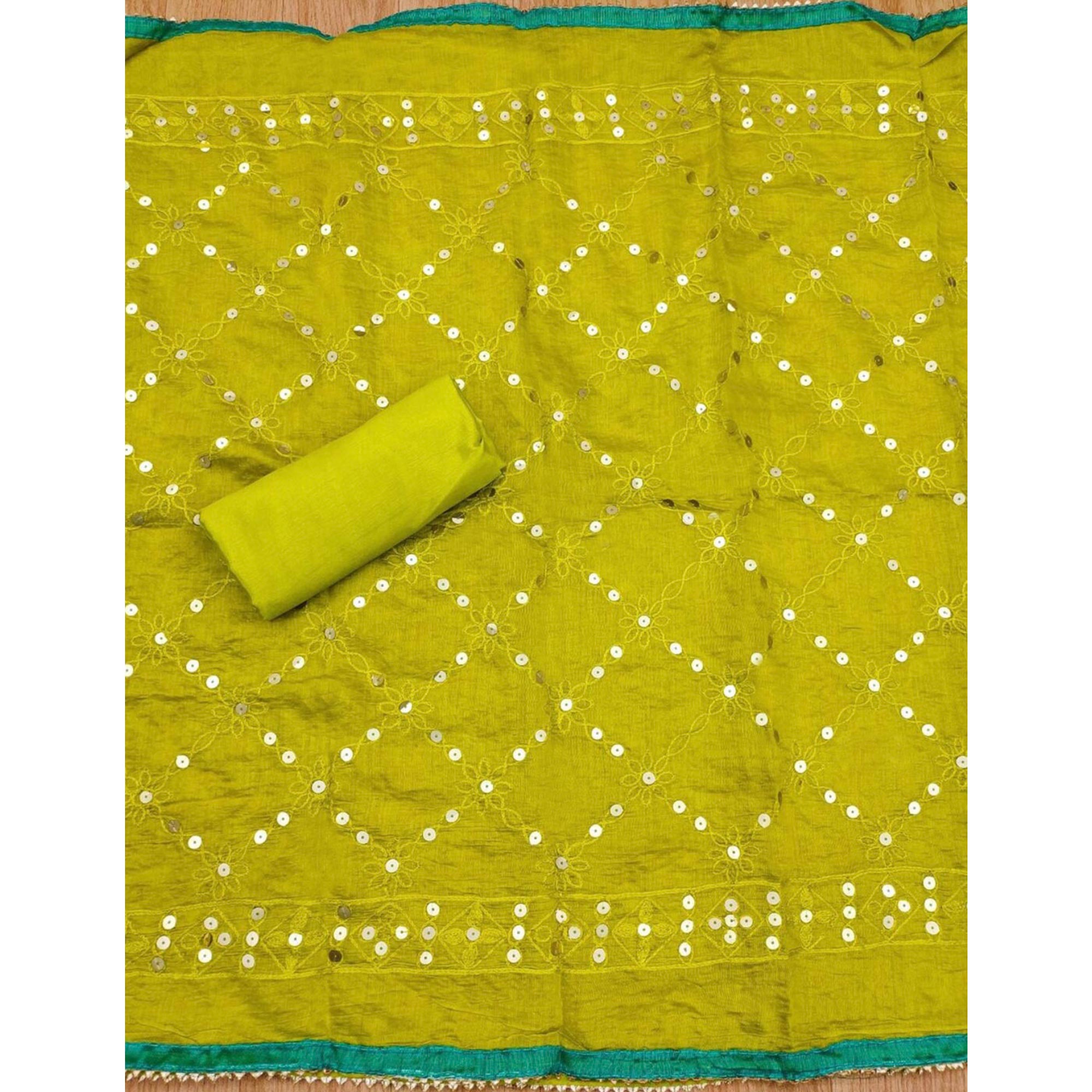 Turquoise Floral Embroidered Modal Dress Material